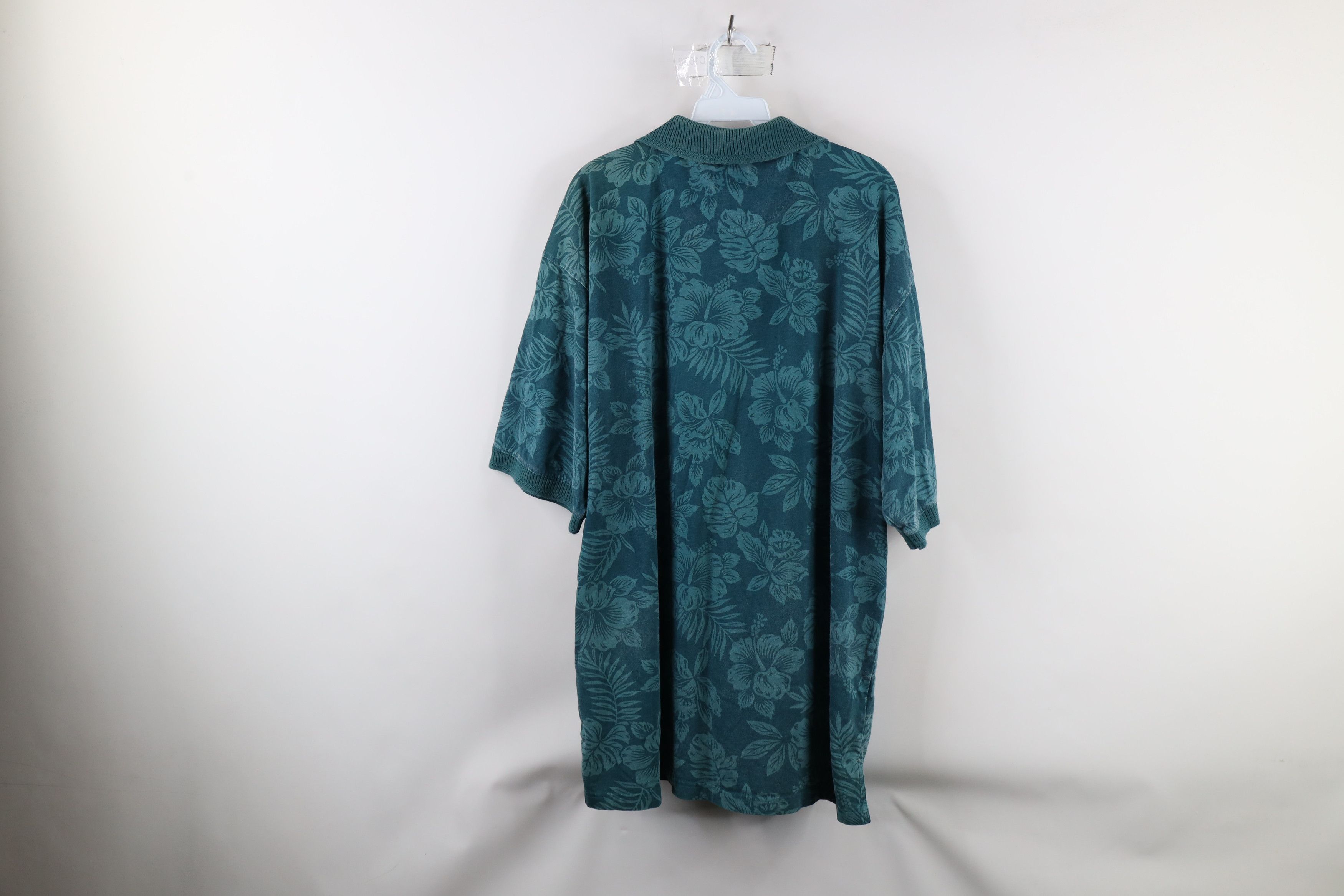 Tommy Bahama × Vintage Vintage Tommy Bahama All Over Print Golf Polo Shirt Teal Size US XL / EU 56 / 4 - 7 Thumbnail