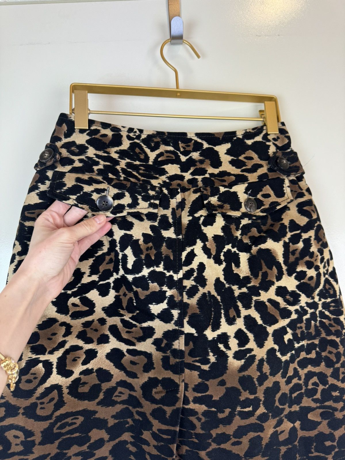 Sportmax Sportmax by Max Mara leopard print mini skirt cotton denim S Size 26" / US 2 / IT 38 - 7 Thumbnail