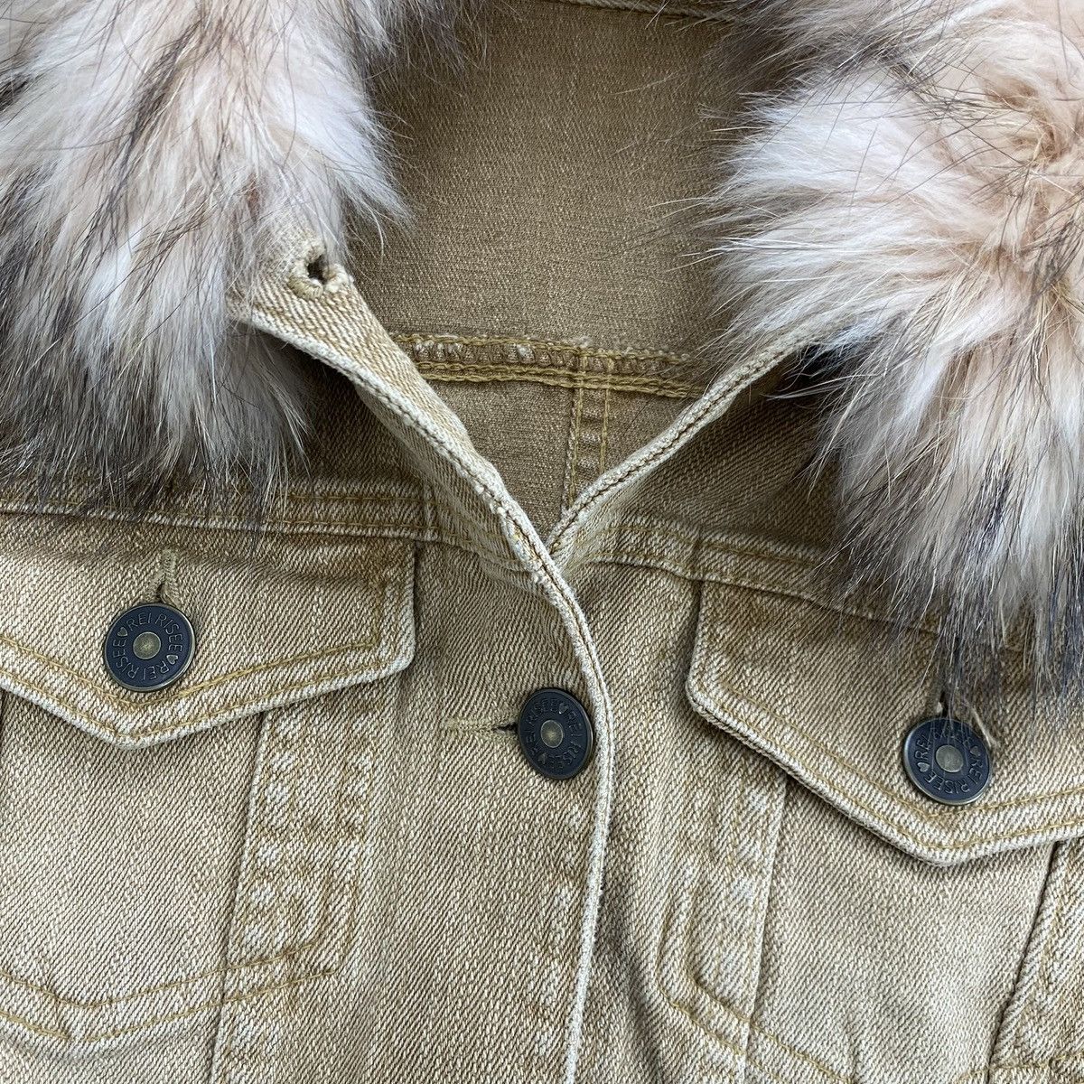 If Six Was Nine 2000s Japanese Brand Ifsixwasnine Lgb Punk Fur Denim Jacket Size US S / EU 44-46 / 1 - 6 Thumbnail