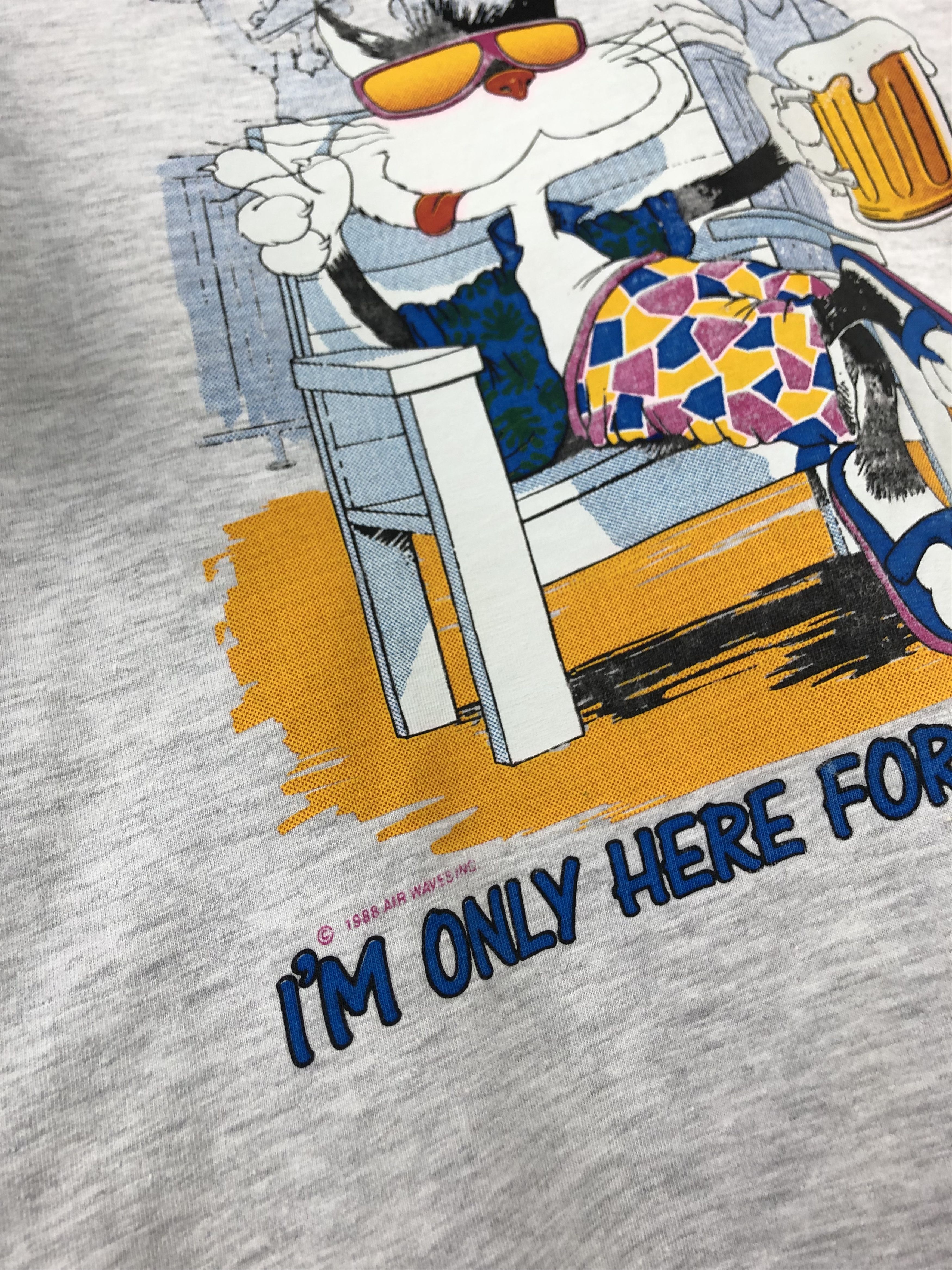Vintage Vintage Funny Cat Im Only Here for the Beer Graphic Shirt Size US L / EU 52-54 / 3 - 6 Thumbnail