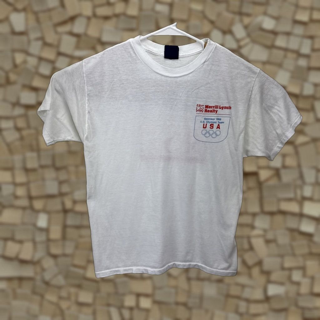 Vintage VINTAGE 1988 Merrill Lynch US Olympic Team T-Shirt Men Size Large White Graphic Print 80s Sports Size US L / EU 52-54 / 3 - 1 Thumbnail