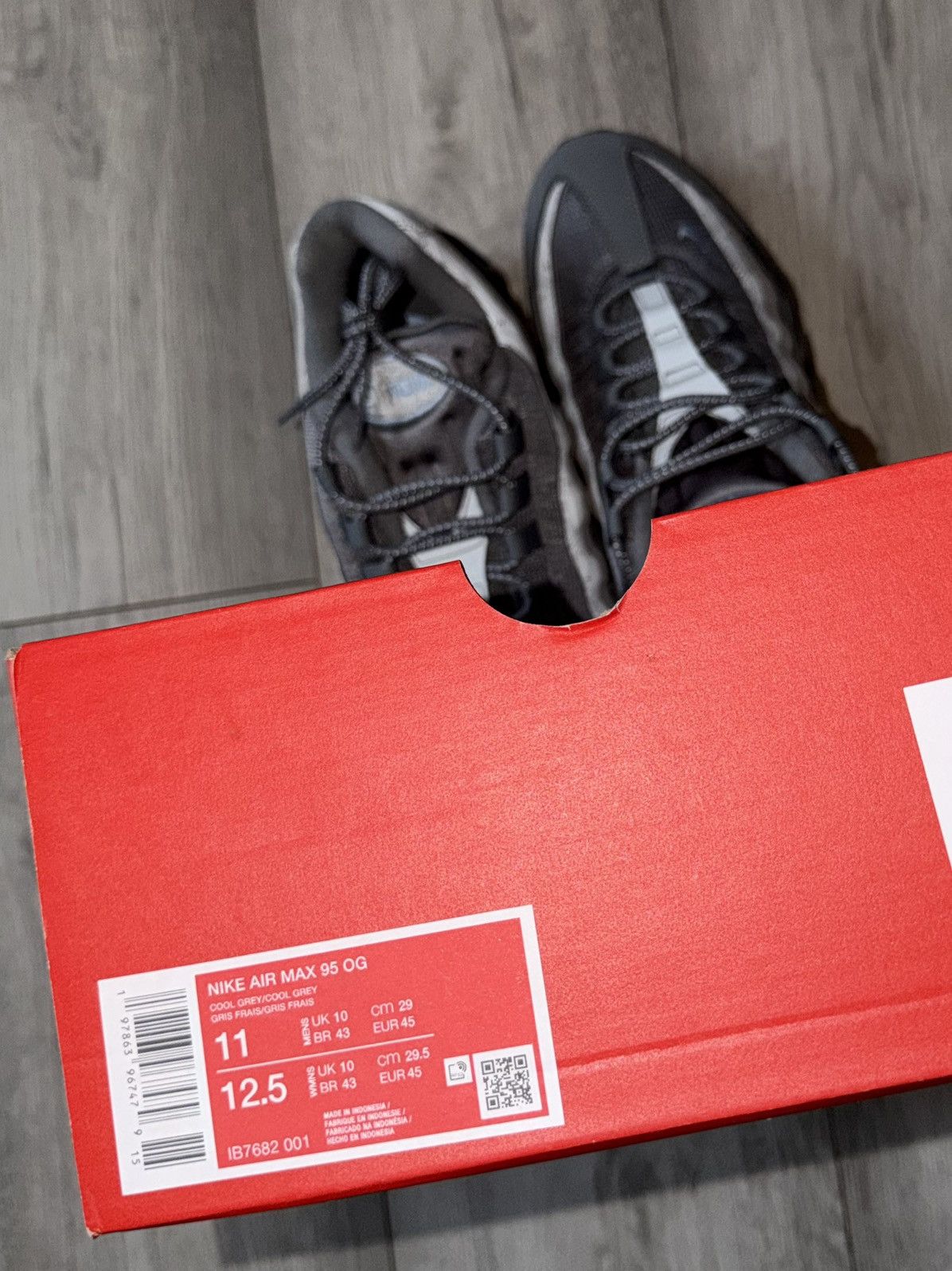 Nike Nike Air Max 95 OG Cool Grey Size US 11 / EU 44 - 7 Thumbnail
