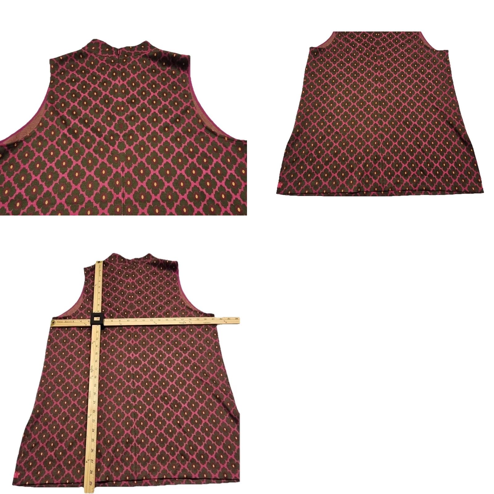 Trina Turk Trina Turk Dress Mini Shift Sleeveless Mock Neck Geometric Retro Burgundy Pink NWT XL Womens Subcategory: Dress Size XL / US 12-14 / IT 48-50 - 8 Thumbnail