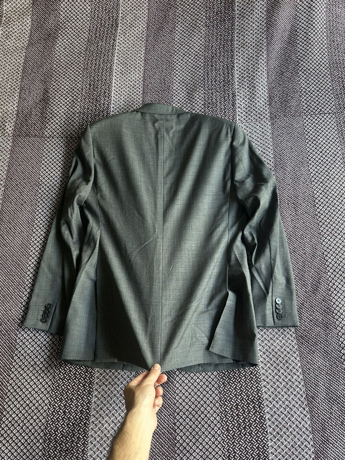 Boggi × Designer Boggi Milano Luxury Blazer Mens Grey Pure Wool 120’S Size 48 Size 48R - 10 Thumbnail