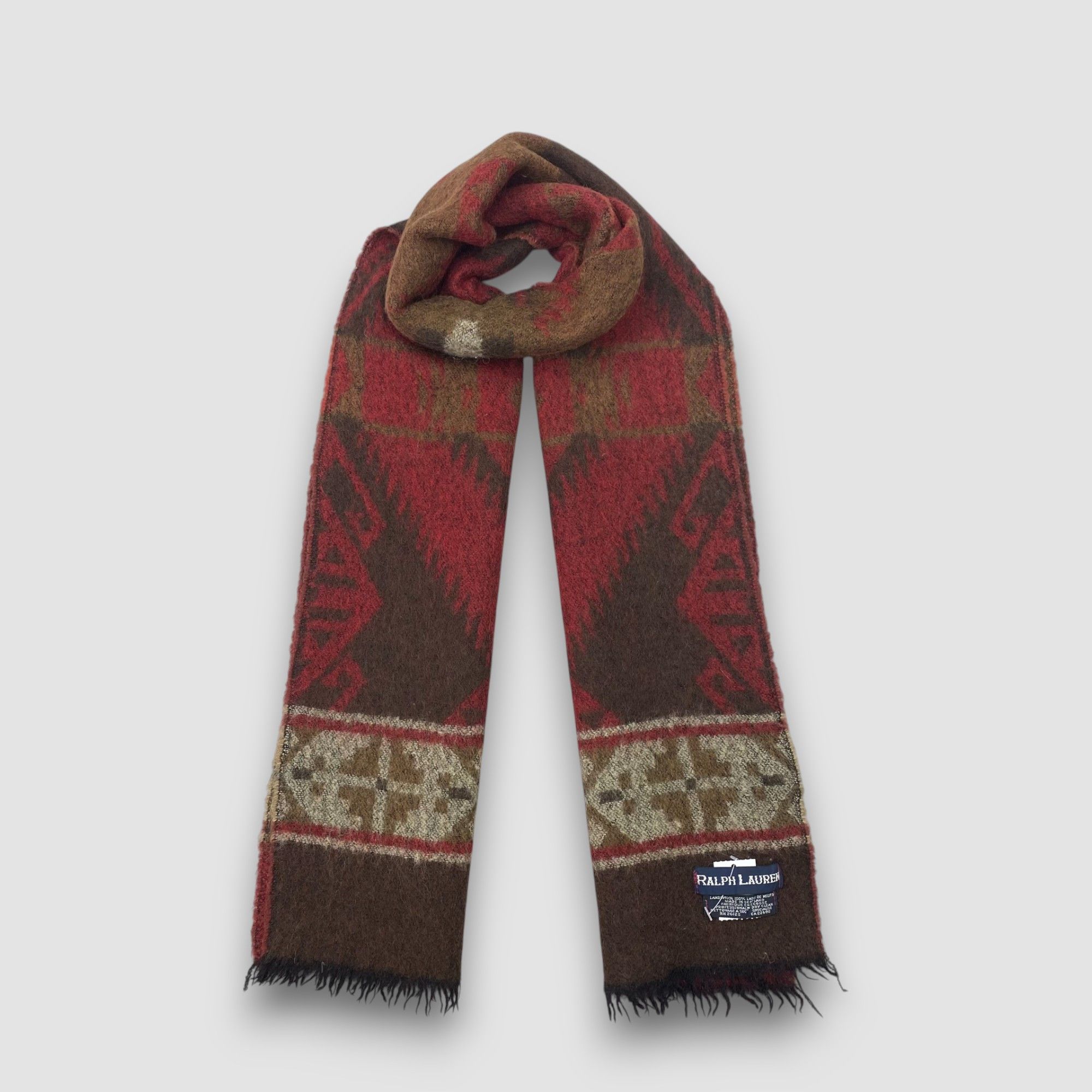Ralph Lauren Vintage Ralph Lauren Scarf Muffler Wool Aztec Navajo Size ONE SIZE - 1 Thumbnail