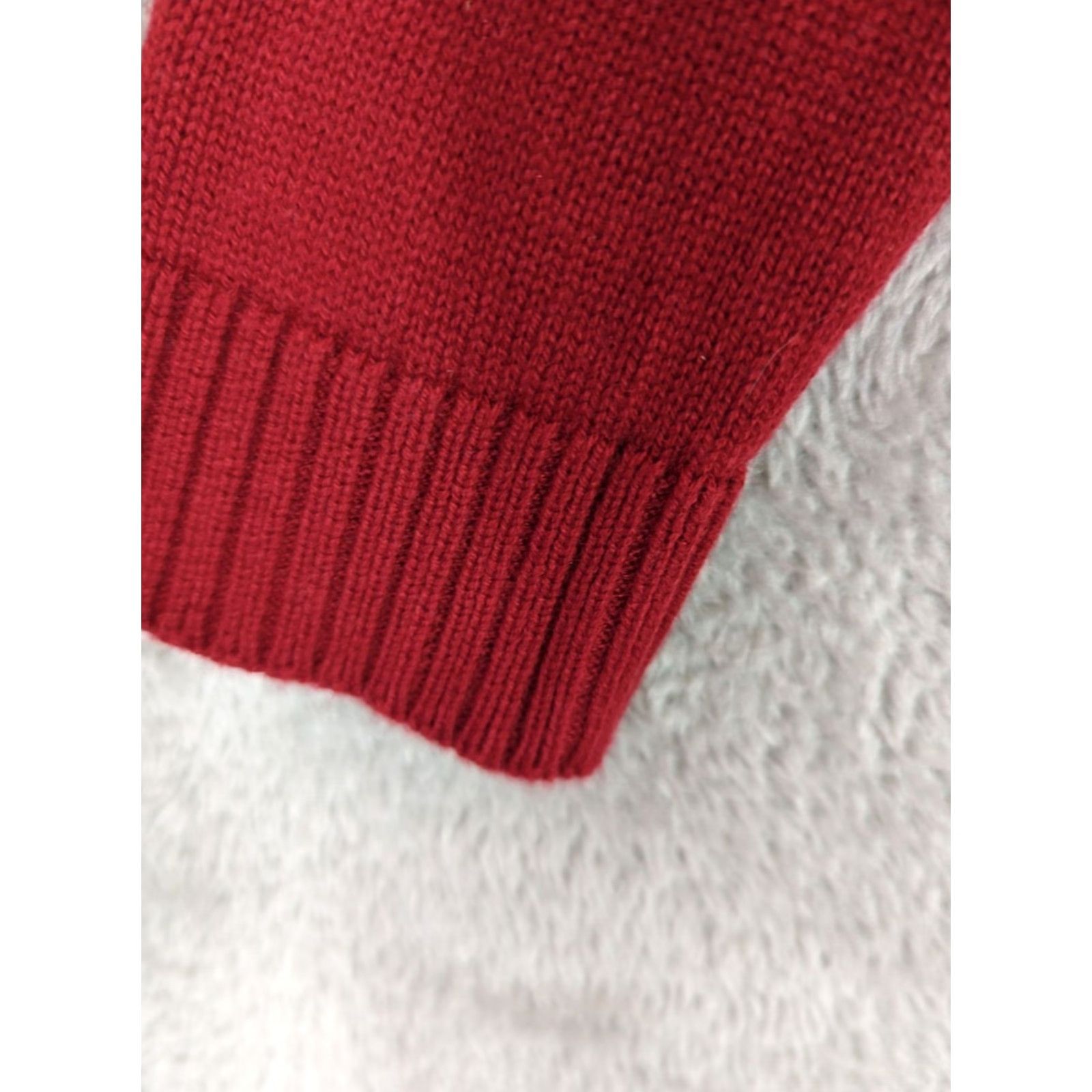 Croft & Barrow Croft Barrow Sweater Medium Red Long Sleeve Crew Neck Stripe Fair Isle Christmas Pullover Womens Size M / US 6-8 / IT 42-44 - 5 Thumbnail