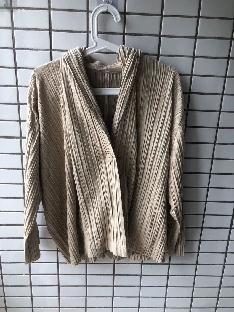 Issey Miyake Issey Miyake Grayish-brown pleated coat Size M / US 6-8 / IT 42-44 - 1 Thumbnail