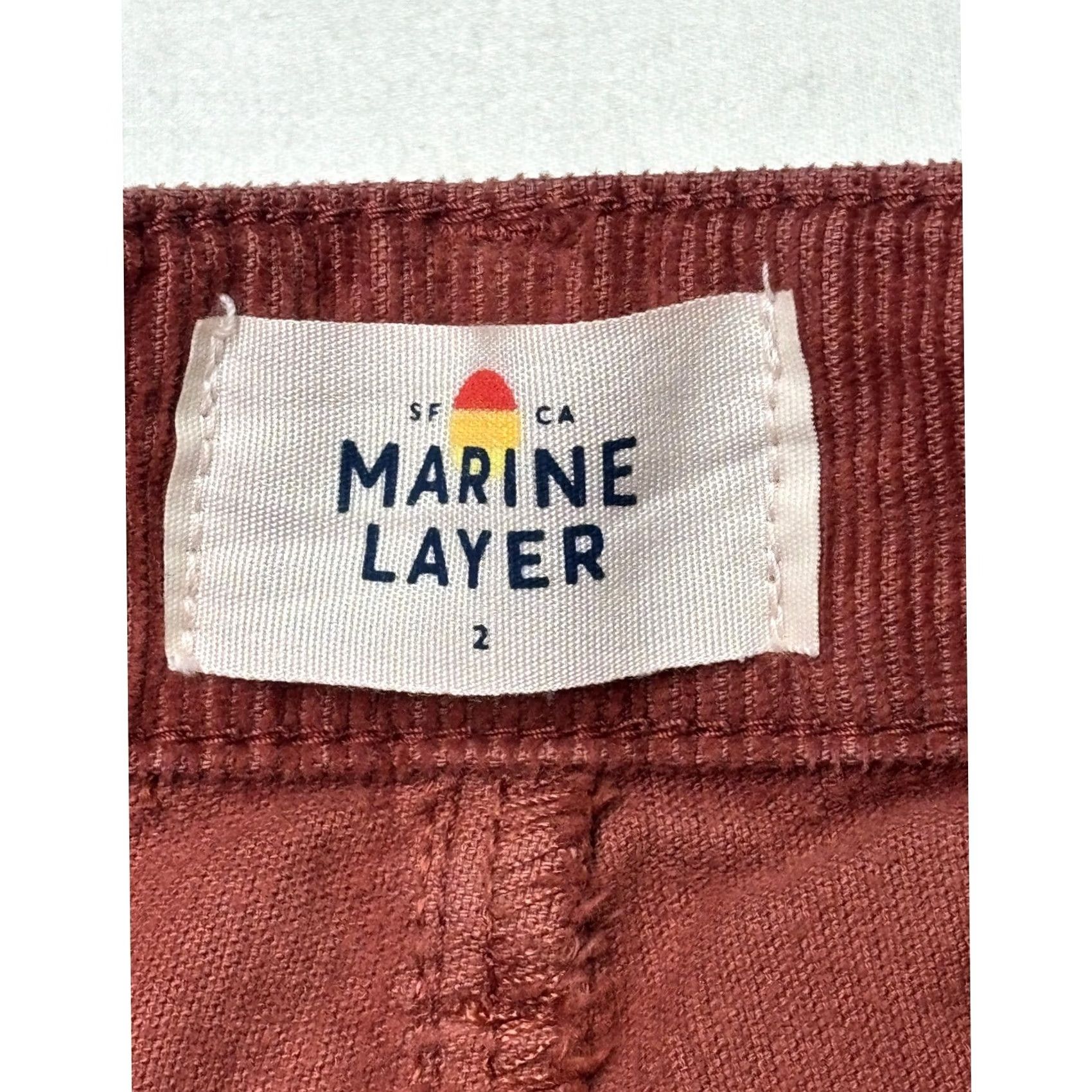 Marine Layer Marine Layer Allison Corduroy Pants Women 2 W26 L26 Rust Red Wide Leg Button Fly Size 26" / US 2 / IT 38 - 3 Thumbnail