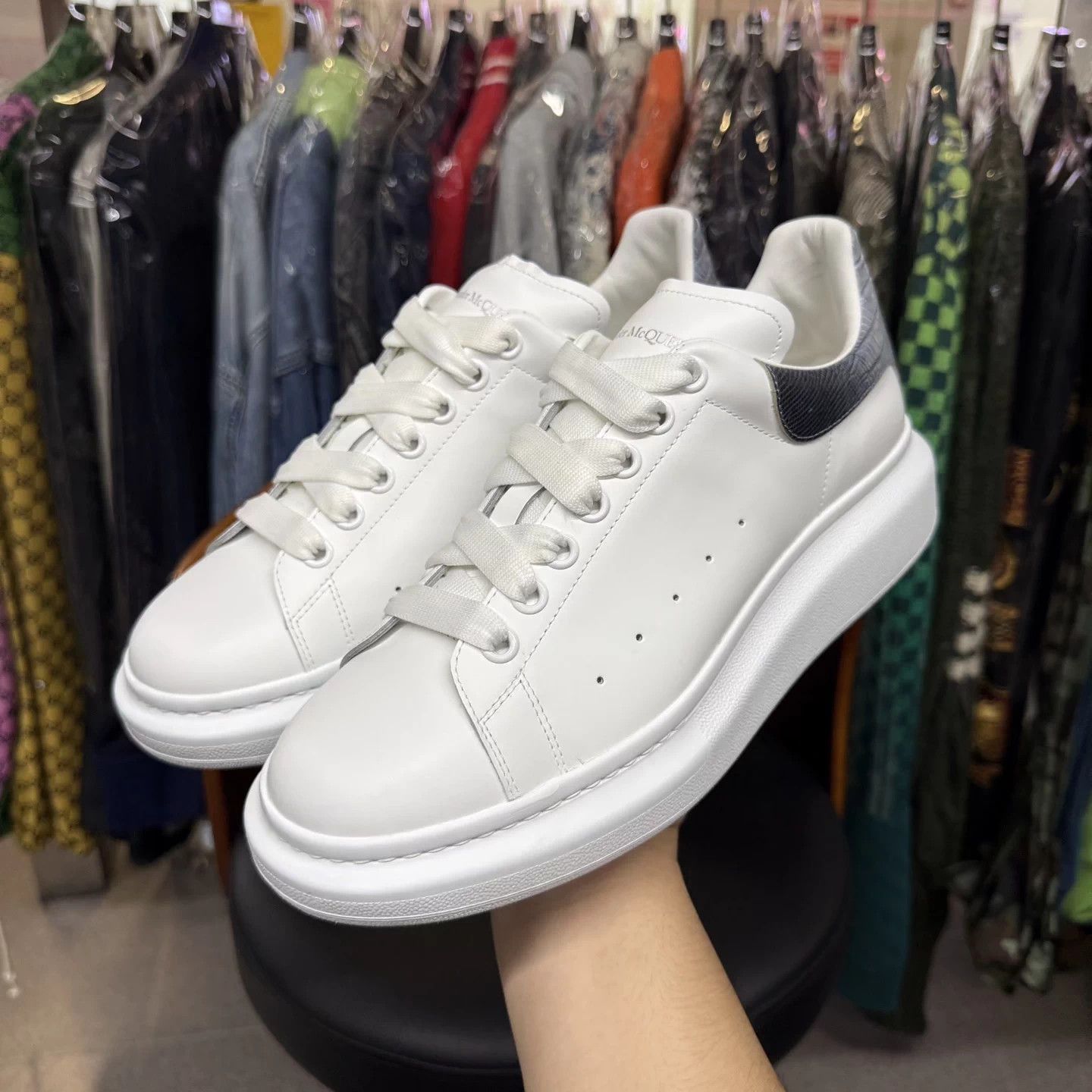 Alexander McQueen McQ Croc Gray Tail 43.5 Mint Original Box & Accs Size US 10.5 / EU 43-44 - 5 Thumbnail
