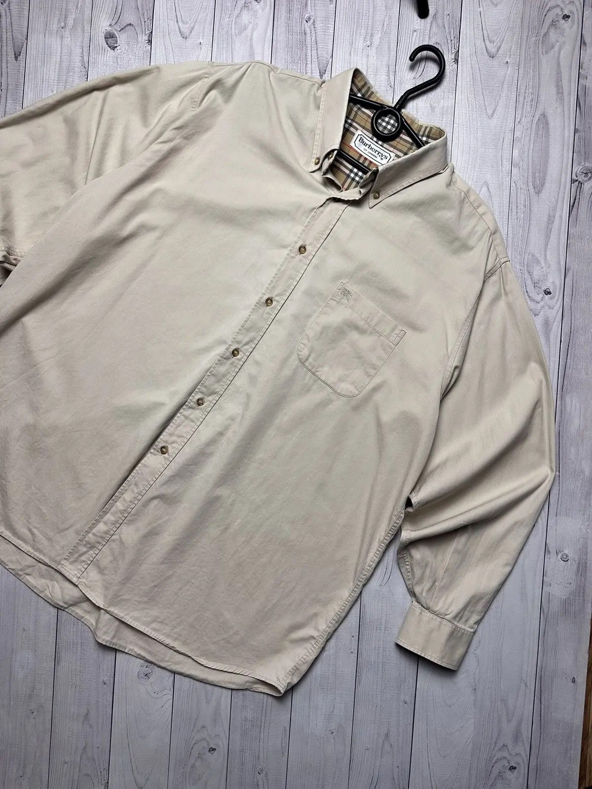 Burberry Vintage Burberry's shirt long sleeve rare logo XL plaid Size US L / EU 52-54 / 3 - 2 Thumbnail