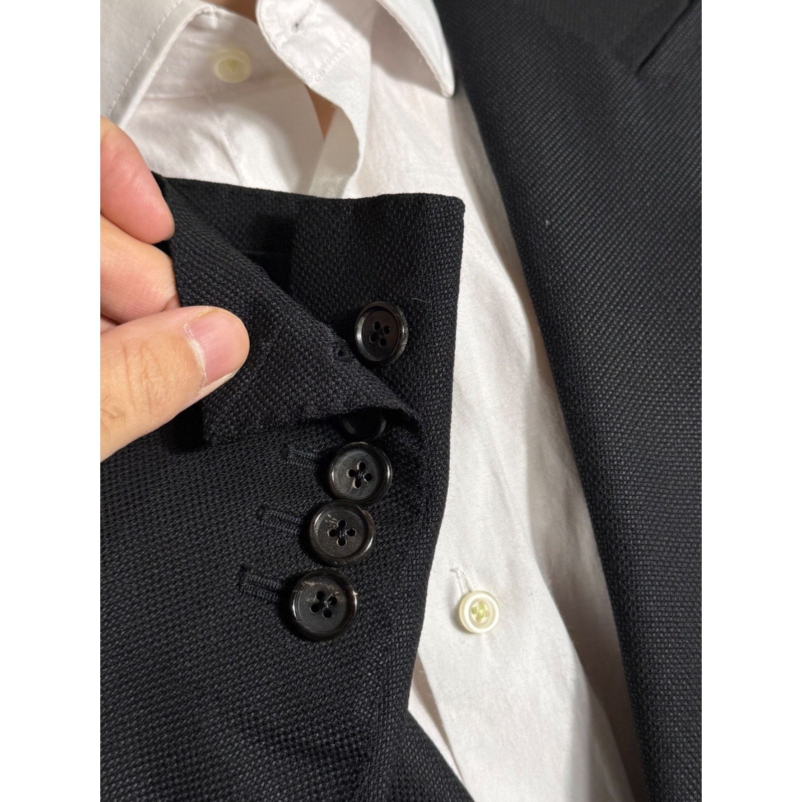 Tom Ford Tom Ford Black Mohair Silk Peak Lapel Textured Blazer 44R Size 44R - 4 Thumbnail
