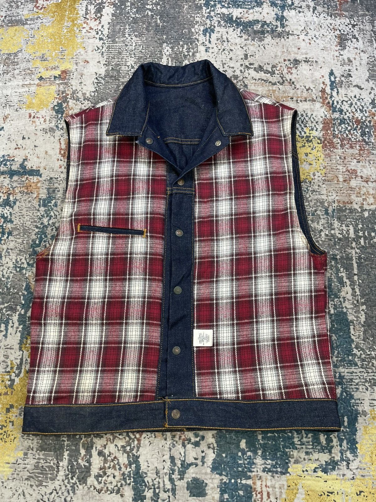 Levi's Vintage Clothing RARE🔥Vtg Levis Sample 1990 Reversible Denim Vest Jacket Size US M / EU 48-50 / 2 - 9 Thumbnail
