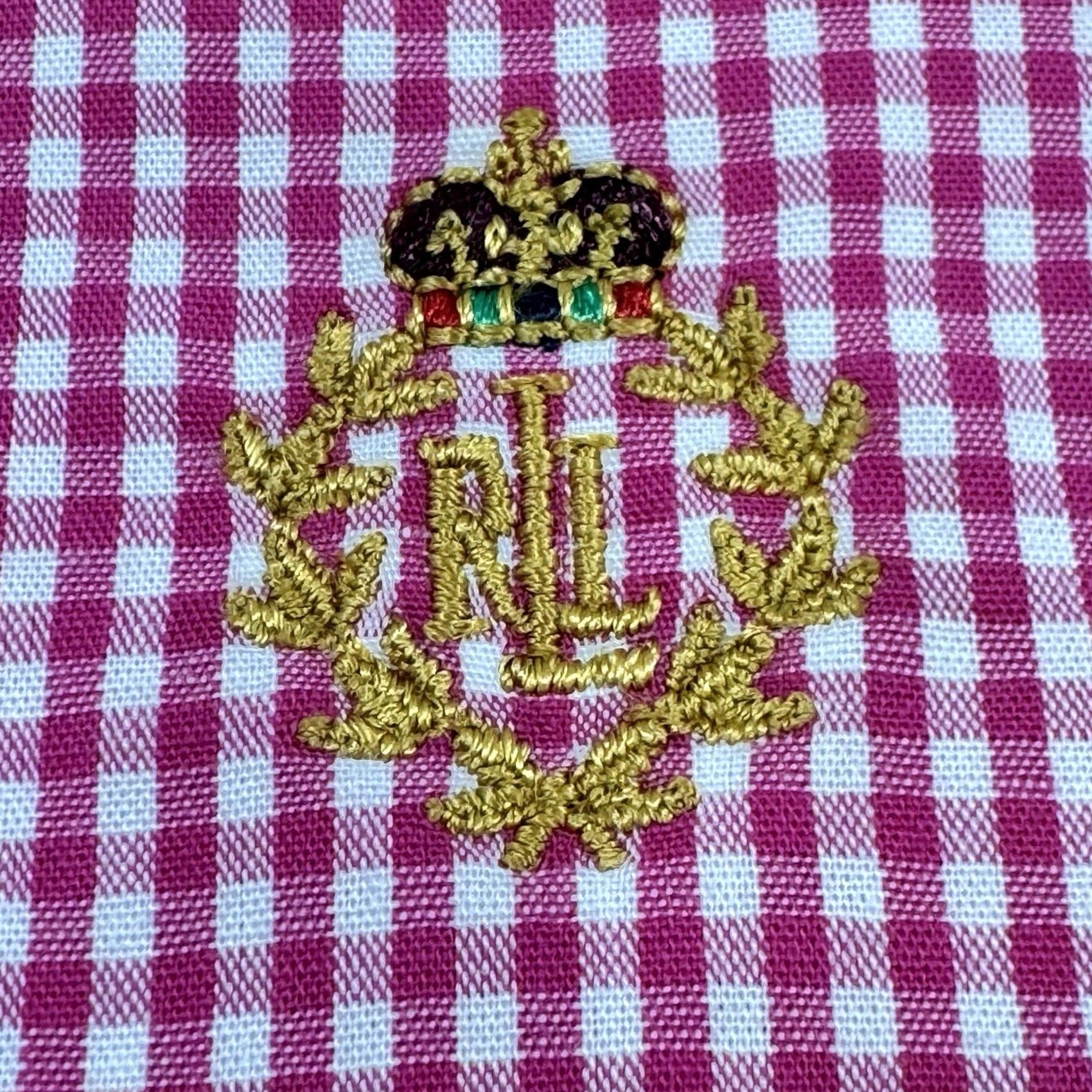 Ralph Lauren VINTAGE Ralph Lauren Shirt Mens Medium Button Up Pink Check Crest Short Sleeves Size US M / EU 48-50 / 2 - 3 Thumbnail
