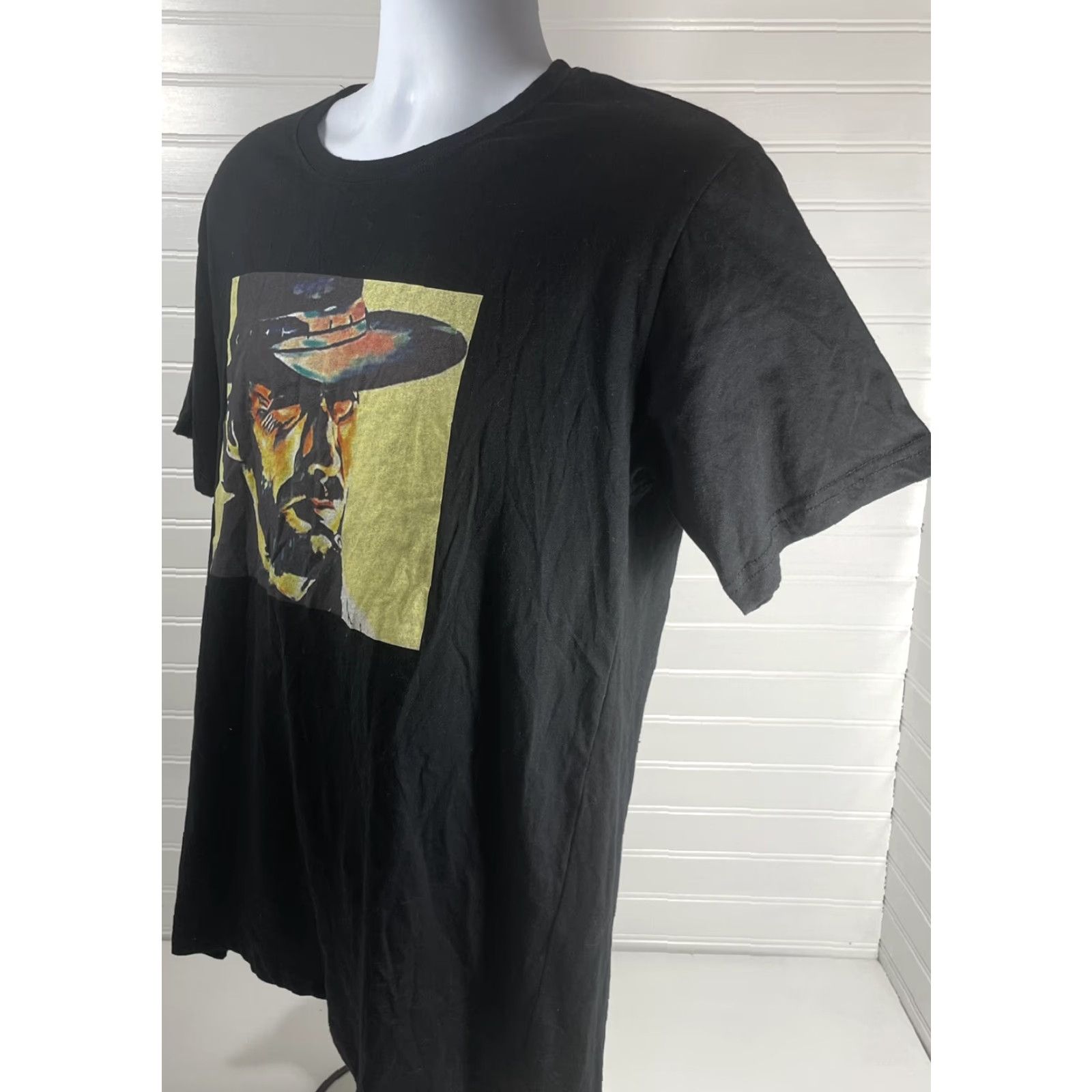 Vintage Clint Eastwood T Shirt Large Black Crew Neck Short Sleeve Men 100 Cotton Size US L / EU 52-54 / 3 - 4 Thumbnail