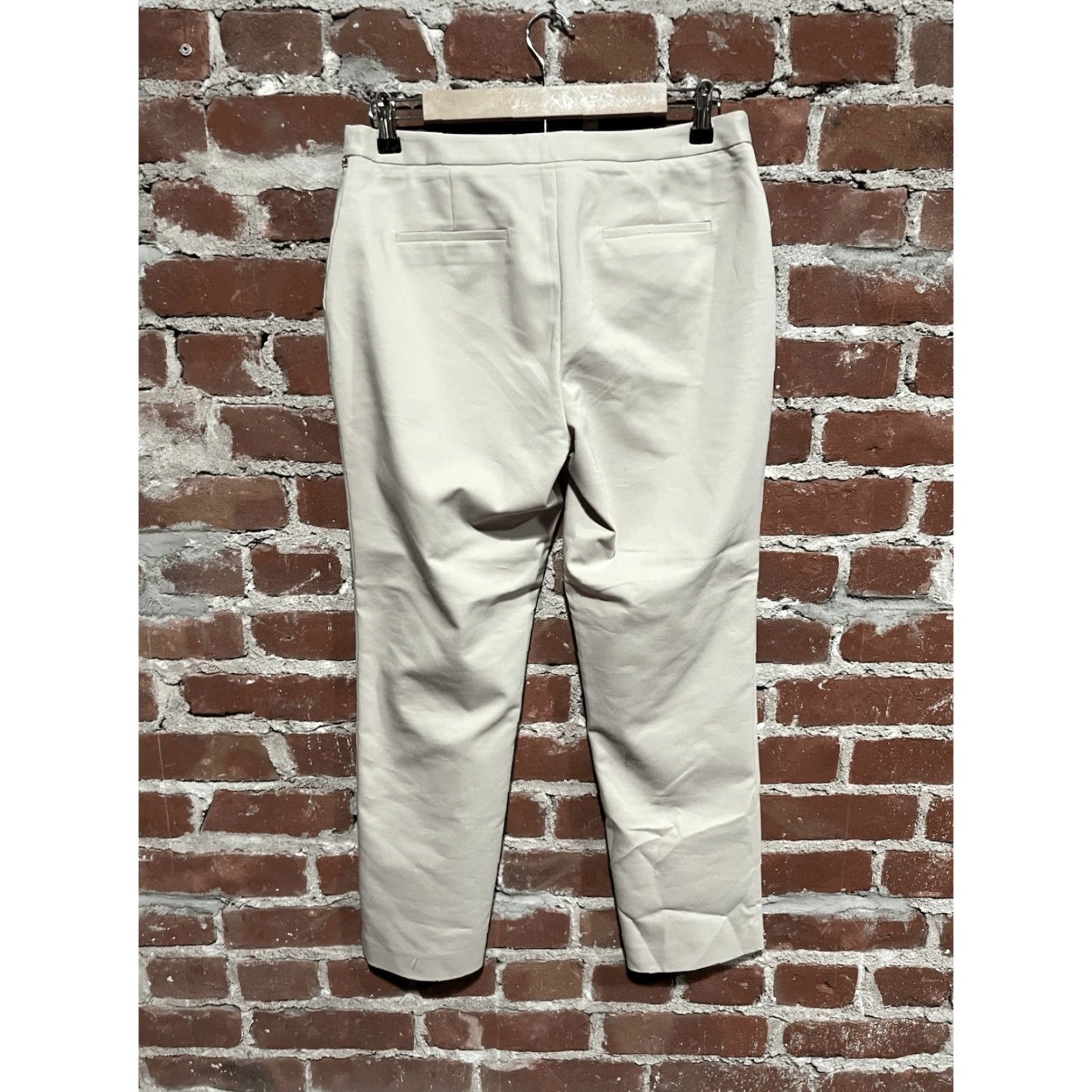 Calvin Klein Calvin Klein Womens Ivory Leather Pants NWT Size 8 Straight Leg Dress Pants Ivory White Women's Pants Regular 8 NWT Size 30" / US 8 / IT 44 - 2 Thumbnail