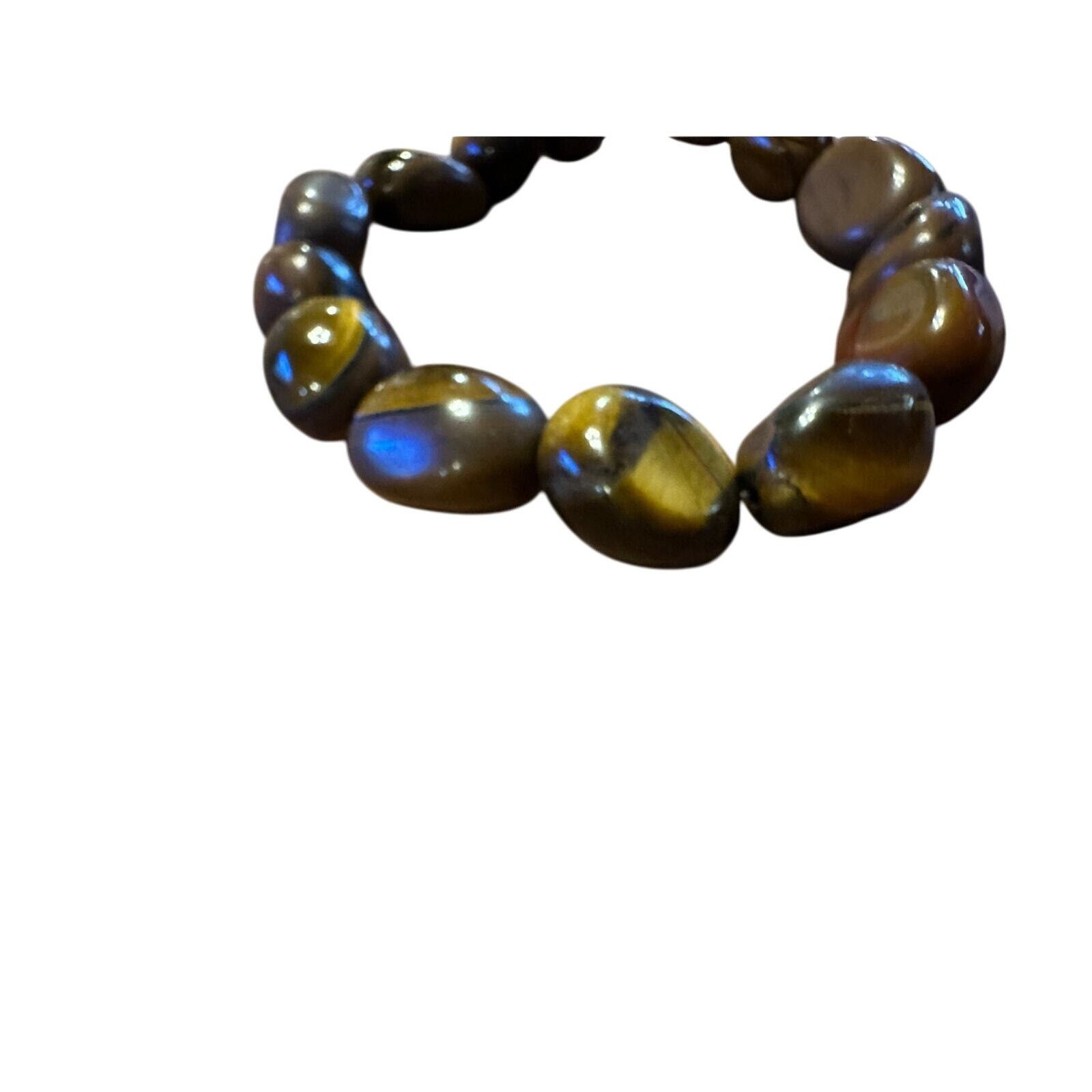 Free People Chunky Tigers Eye Stretch Bracelet For Self-Empowerment & Co Size ONE SIZE - 5 Thumbnail