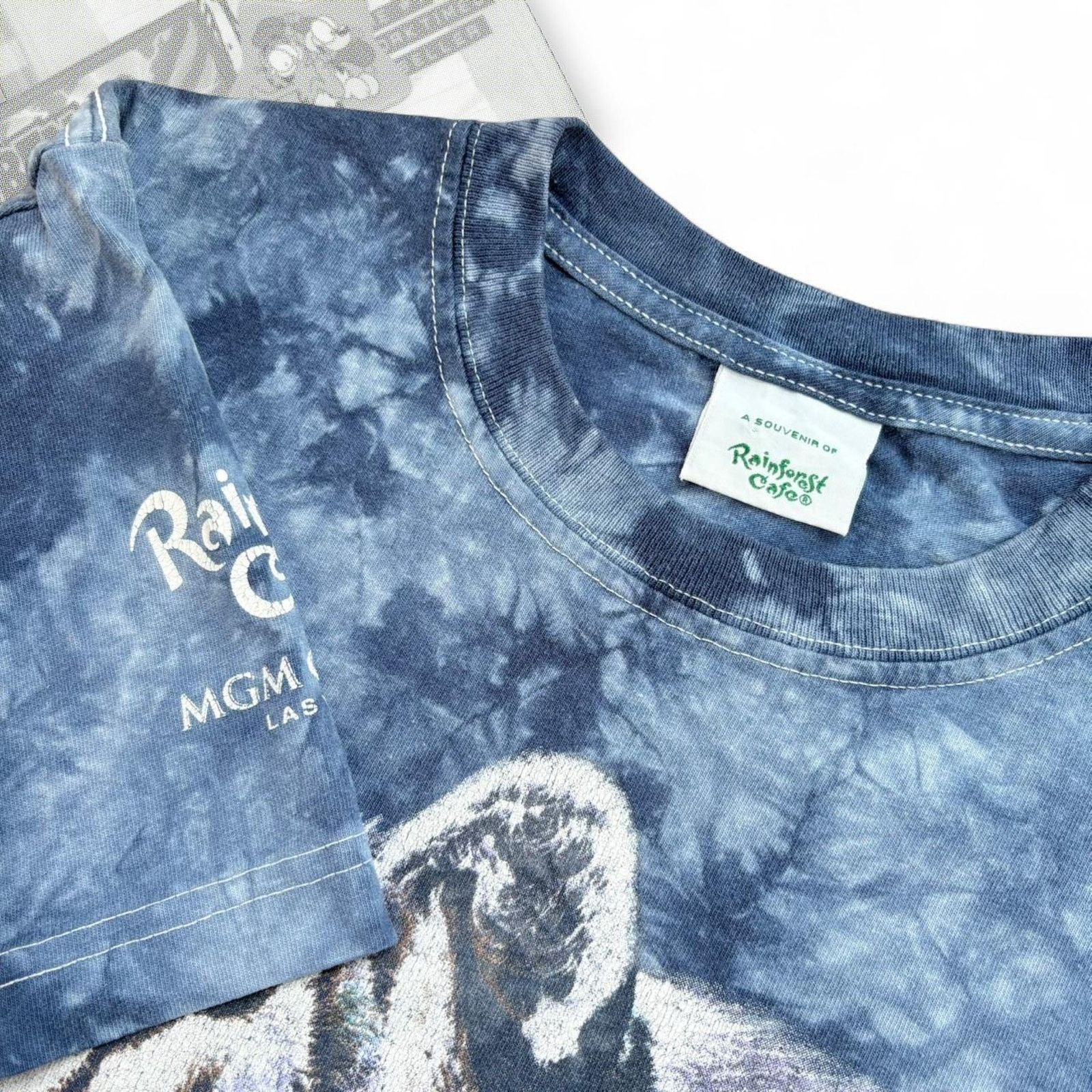 Nike Blue vintage 90s tie dye rainforest Size US S / EU 44-46 / 1 - 2 Thumbnail