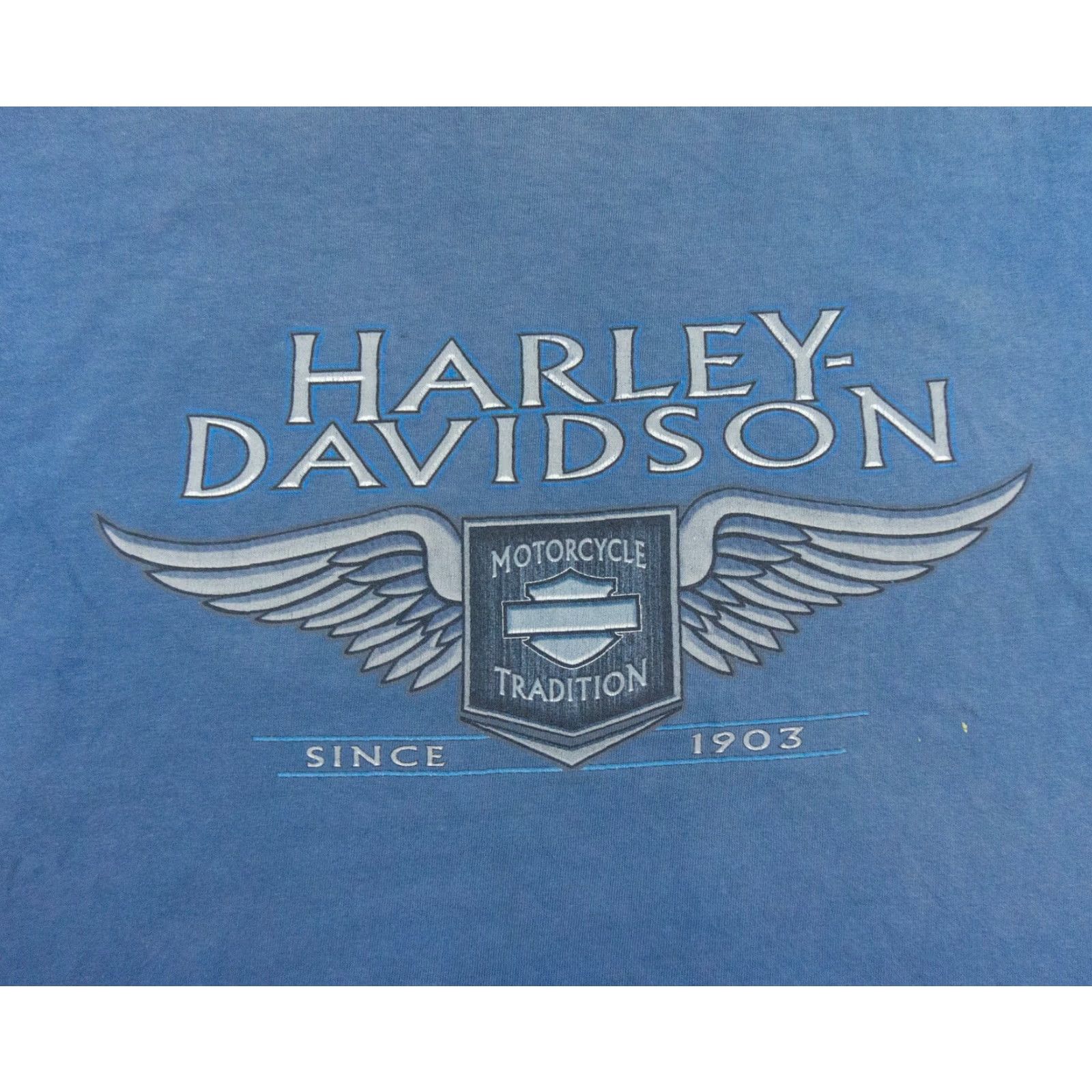 Harley Davidson VINTAGE Harley-Davidson Motorcycle Graphic Shirt Men XL Blue Short Sleeve Tee Size US XL / EU 56 / 4 - 2 Thumbnail