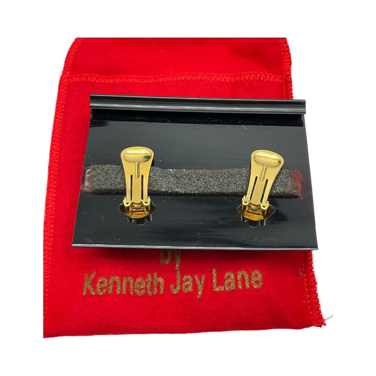 Kenneth Jay Lane Kenneth Jay Lane Vintage Satin Gold Modernist Earrings Size ONE SIZE - 3 Thumbnail