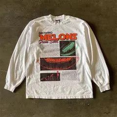 VIBE White street casual retro lemon print long sleeve t-shirt Size US M / EU 48-50 / 2 - 3 Thumbnail
