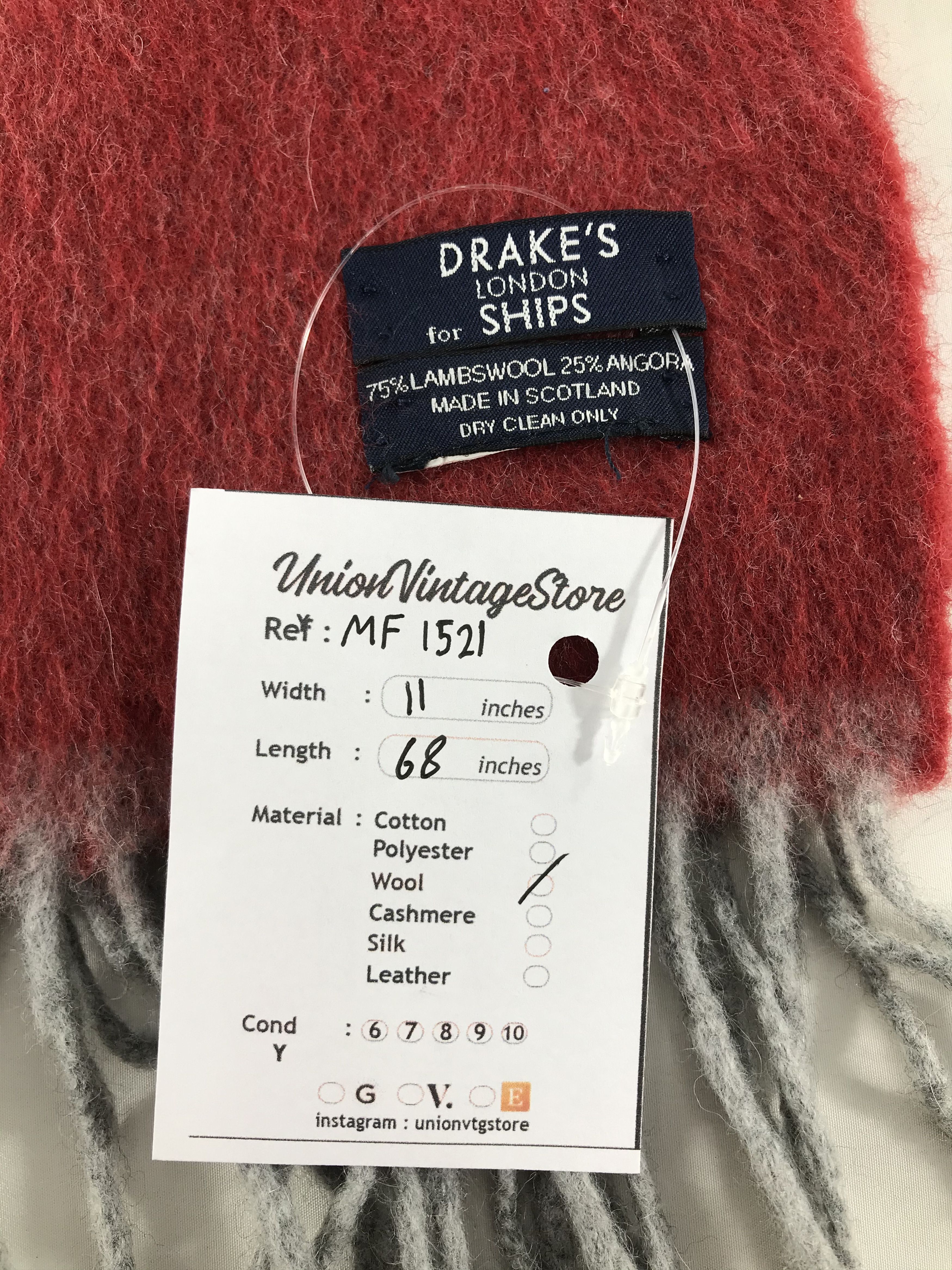 Drake's Vintage Drakes x Ships Scarf/Muffler/Neckwear MF1521 Size ONE SIZE - 4 Thumbnail