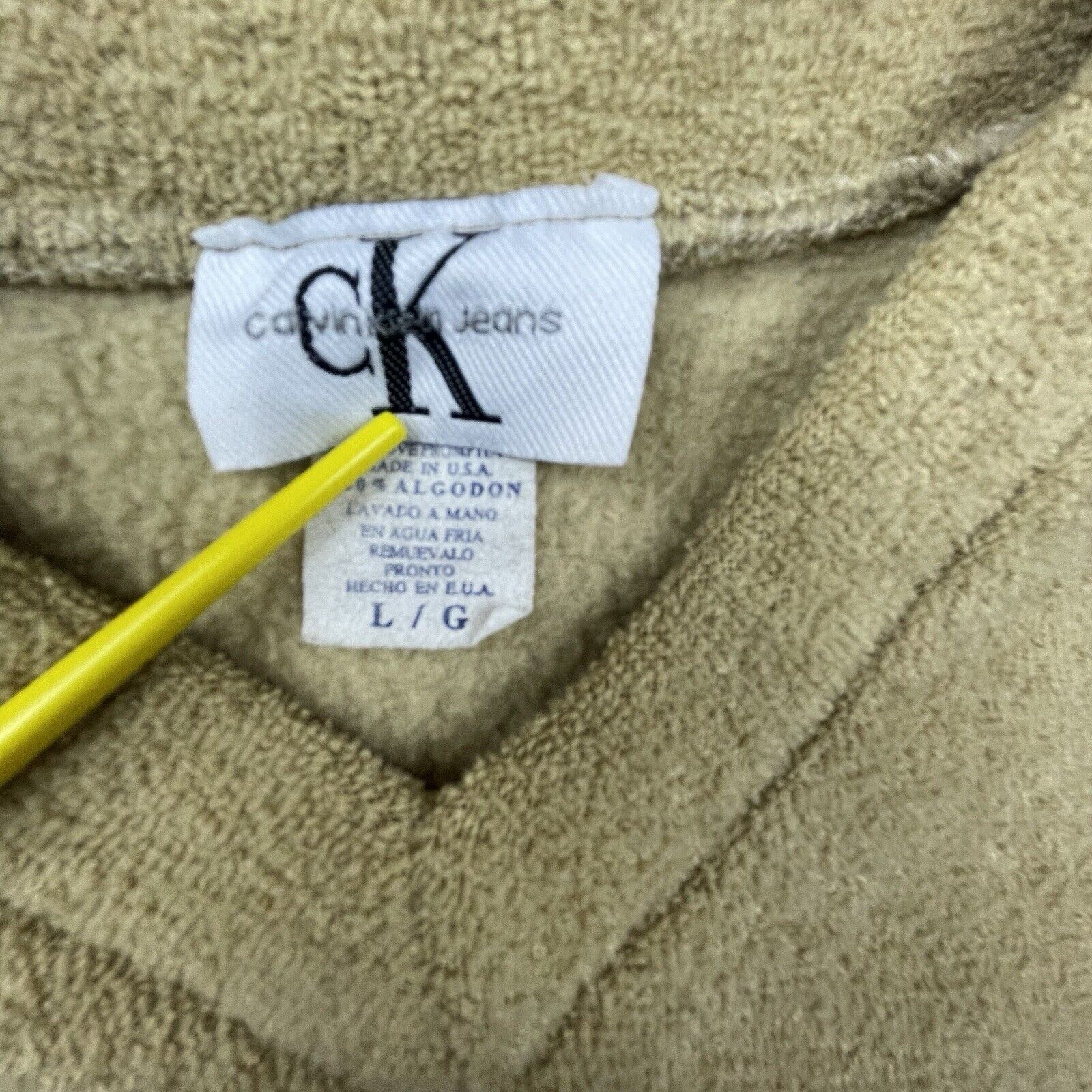 Calvin Klein Vintage Calvin Klein Sweatshirt Womens Large Tan Terrycloth Size L / US 10 / IT 46 - 3 Thumbnail