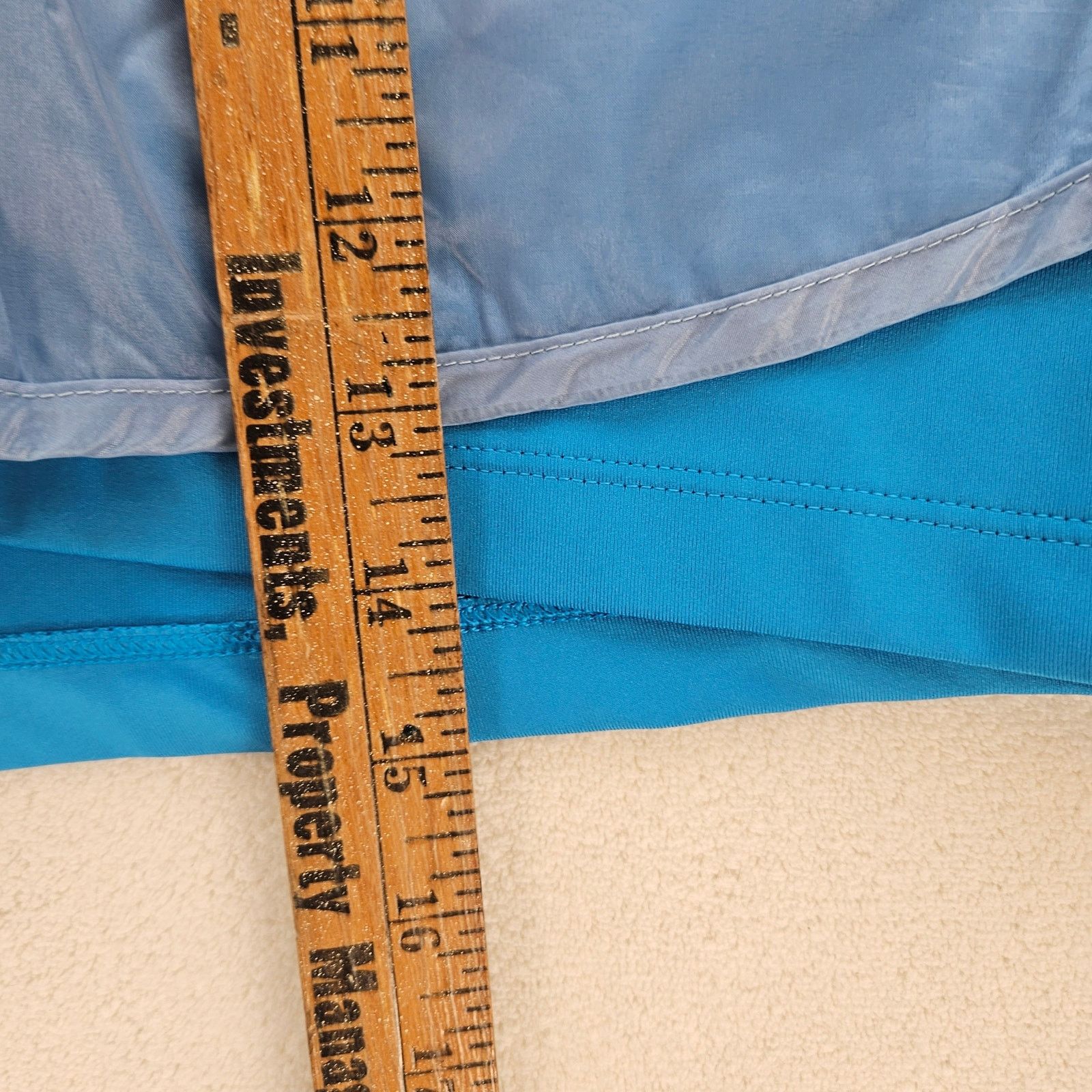 Nike NIKE WOMEN'S XL 2 PIECE SHORT/LEGGING BLUE ELASTIC STRINGS Size 35" - 3 Thumbnail
