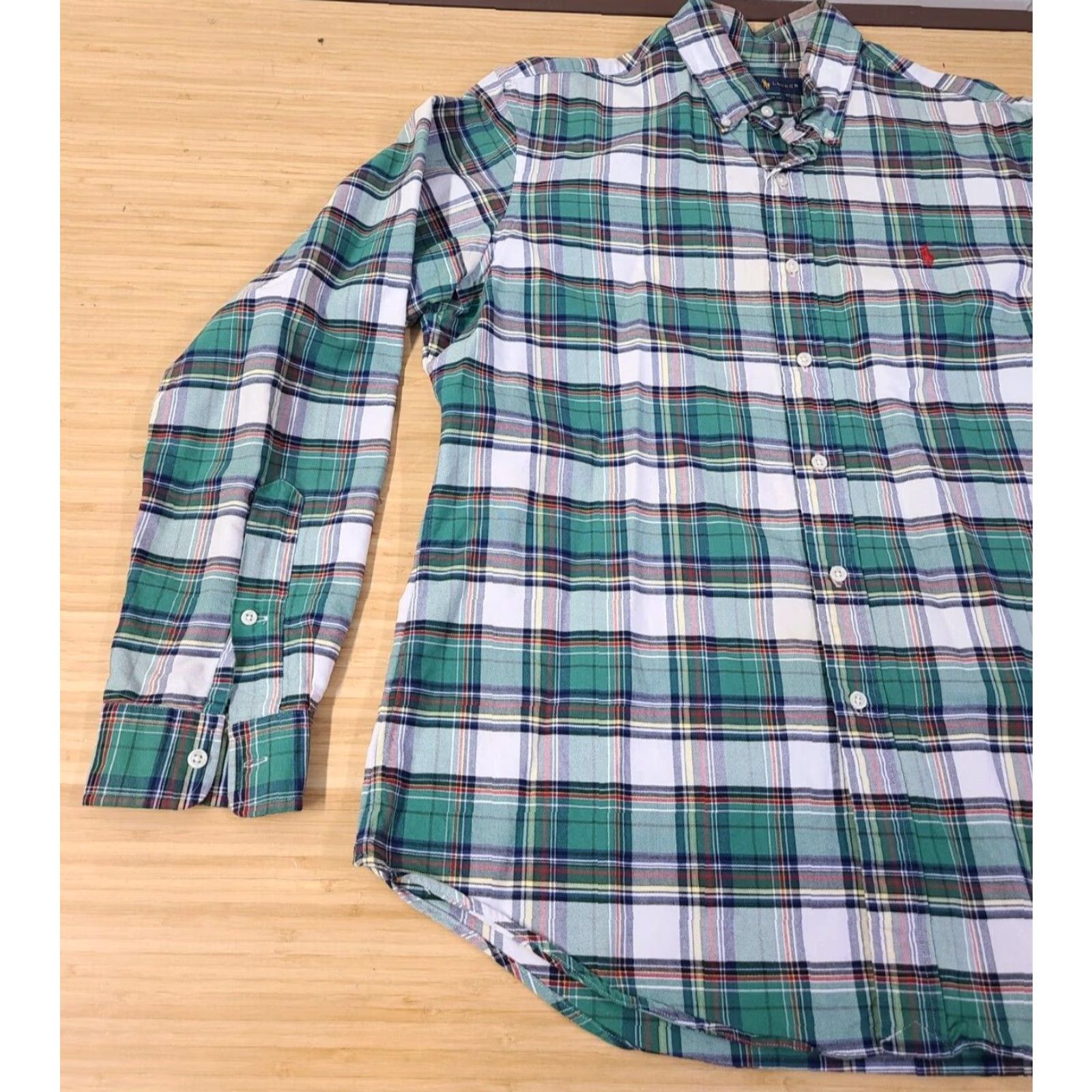 Polo Ralph Lauren Polo Ralph Lauren Shirt Mens L Green Plaid Custom Fit Button Down Preppy Size US L / EU 52-54 / 3 - 3 Thumbnail
