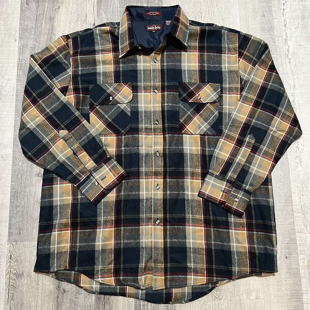 Vintage VTG 80s Northwest Territory Plaid Acrylic Flannel Shirt 2X ...