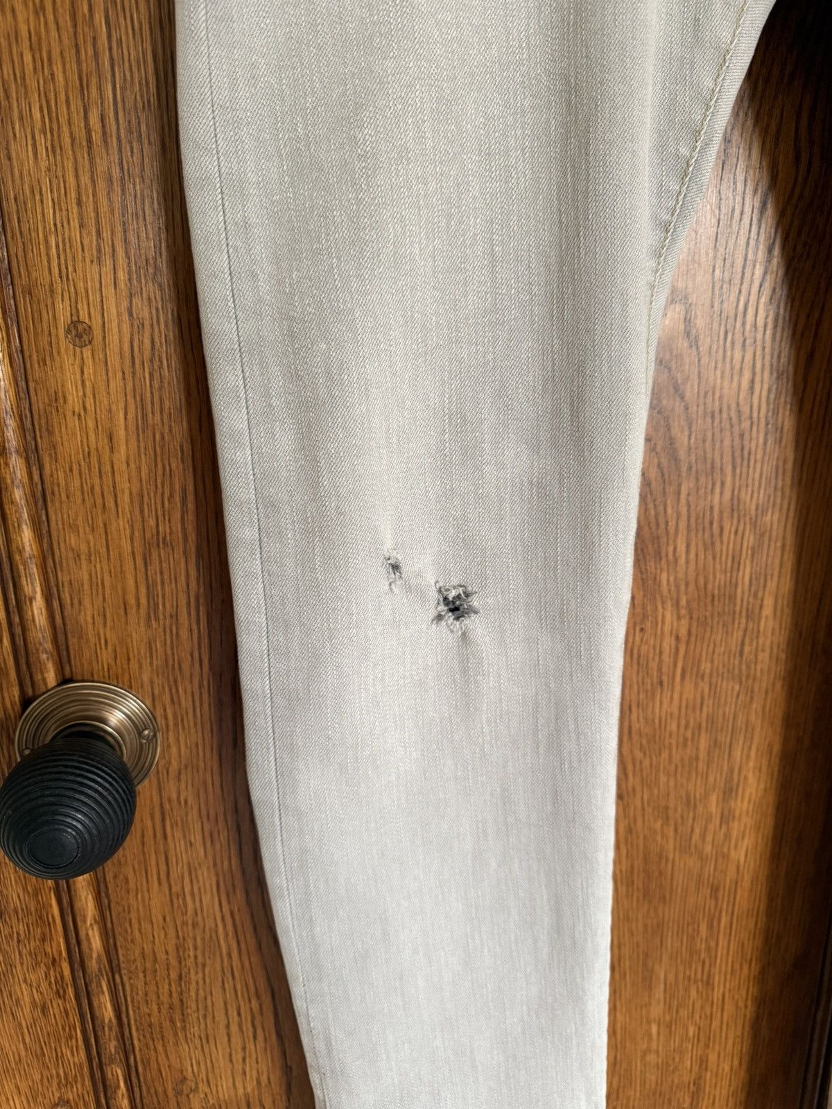 Saint Laurent Paris SS14 grail Saint Laurent grey knee tear denim jeans Hedi 31 Size US 31 - 11 Thumbnail