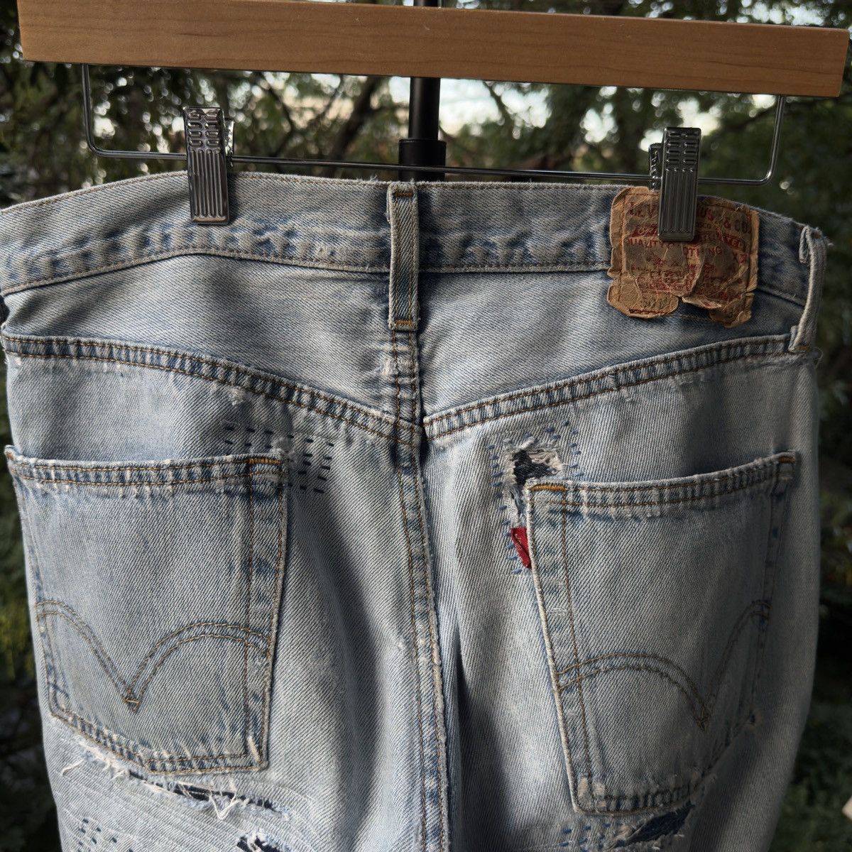 Levi's Levi's 501 Thrashed Faded Repaired Jeans ERD Grunge Chrome Size US 33 - 15 Thumbnail