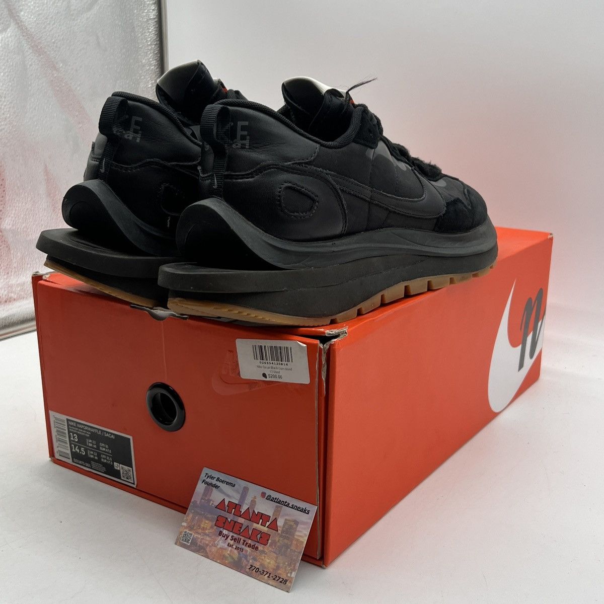 Nike Sacai x vaporwaffle black gum Size US 13 / EU 46 - 5 Thumbnail