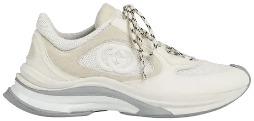 Gucci o1s1wg110425 Women's Gucci Run Sneakers in White & Suede Size US 11 / IT 41 - 2 Thumbnail