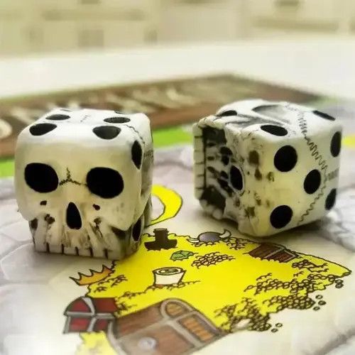 Other Handmade White Skull Dice (2 pcs) Size ONE SIZE - 4 Thumbnail