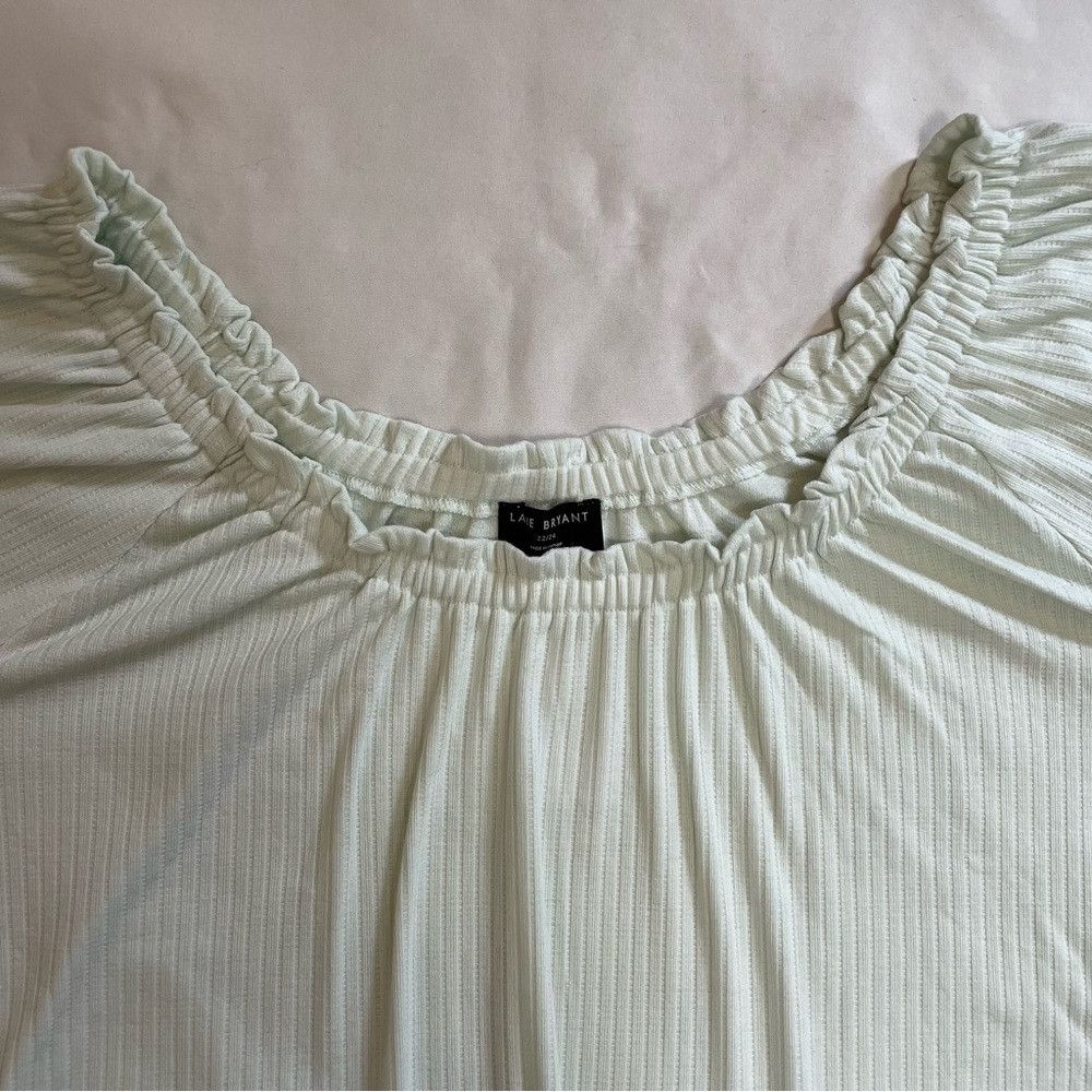 Other NWT New Lane Bryant Light Green Peasant Blouse Size 22/24 Size 4XL / US 24-26 - 9 Thumbnail