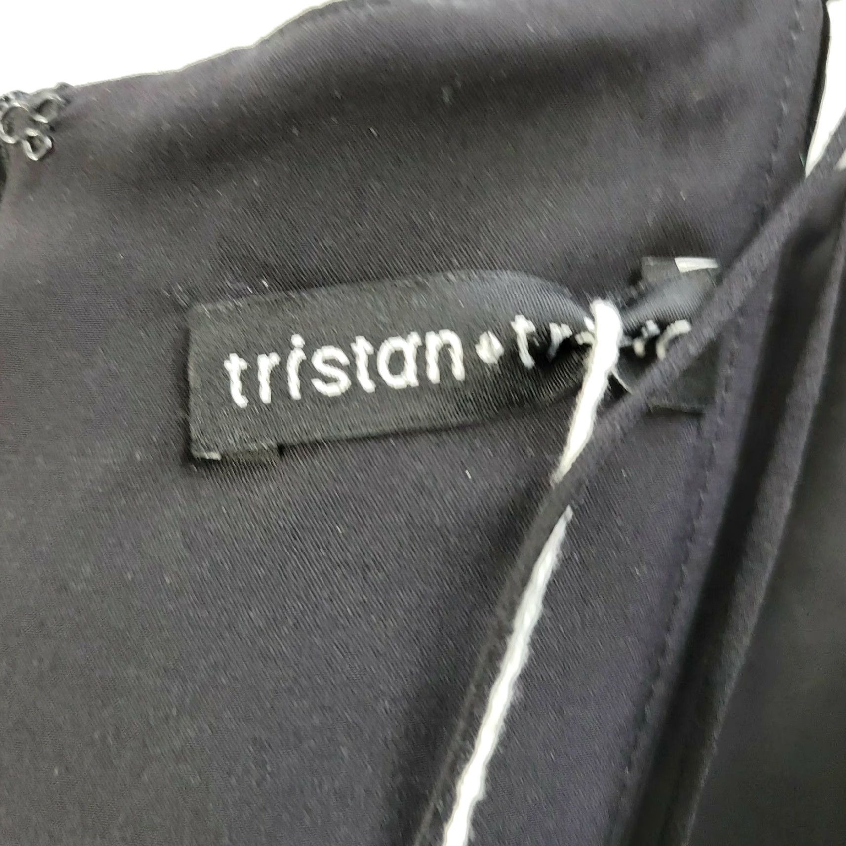 Vintage Women's Tristan And Trista Bodycon Black Mini Leaf Dress Cocktail Sleeveless V-Neck Zip Sz 4 Shirt Dresses Womens Size S / US 4 / IT 40 - 6 Thumbnail