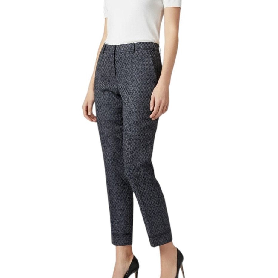 Tory Burch Tory Burch Navy Blue Patterned Skinny Leg Pants, Sl/US4 Size 27" / US 4 / IT 40 - 1 Thumbnail