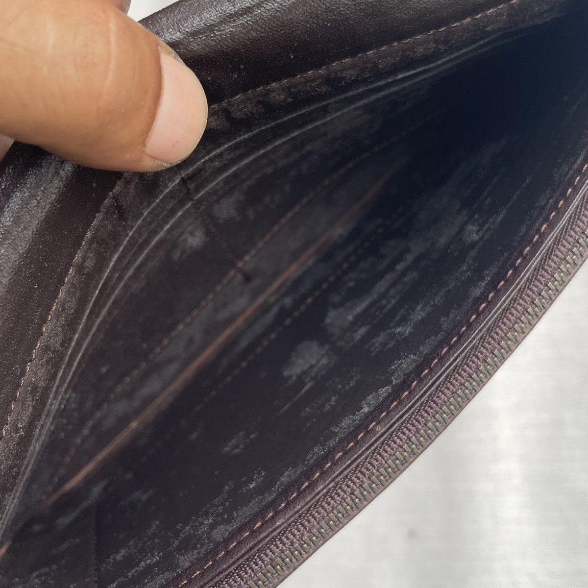 Leather × Other Dark Brown Leather Zipper Long Wallet/Purse Size ONE SIZE - 8 Thumbnail