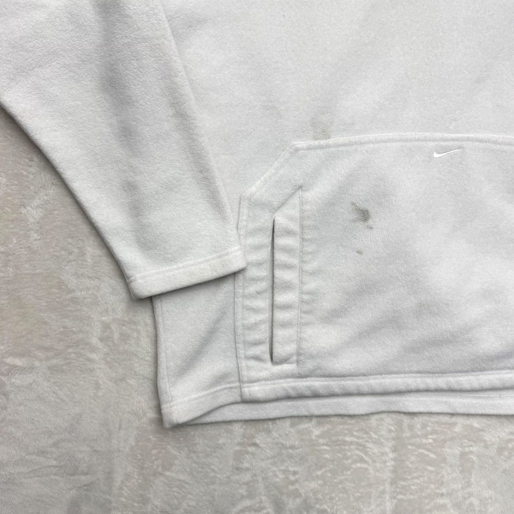 Nike Nike Hoodie Pullover Sweater Mens Large White Fleece Swoosh Logo Embroidered Pockets Long Sleeve Sports Knit Size US L / EU 52-54 / 3 - 6 Thumbnail