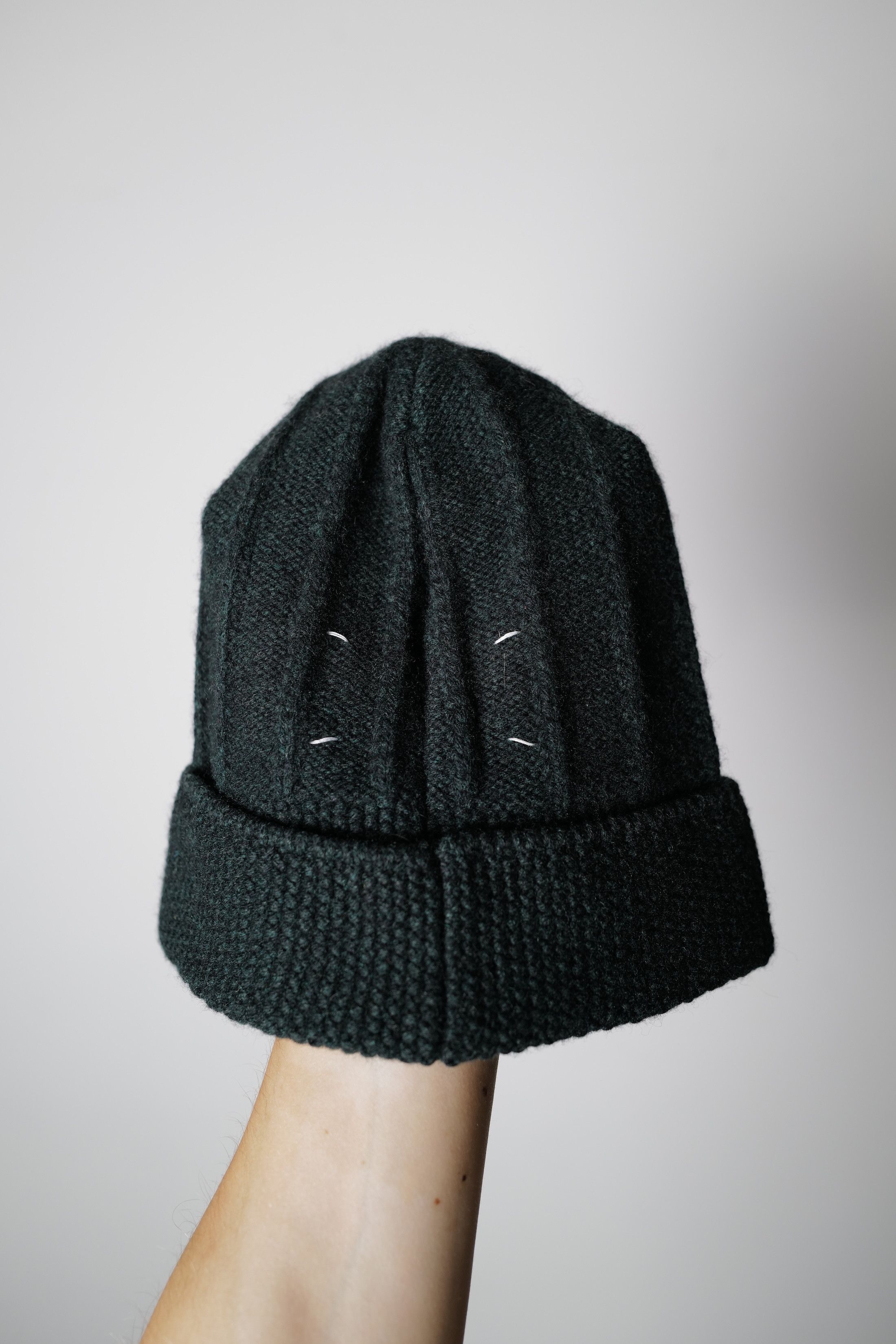 Maison Margiela Maison Margiela 4 Stitch dark green Beanie Hat | Grailed