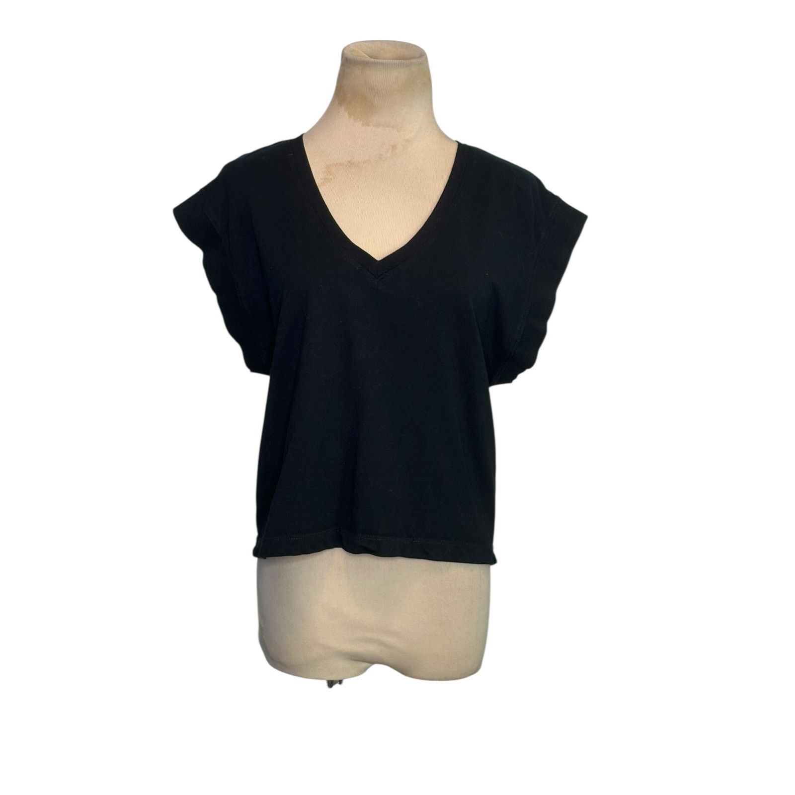 Zara Zara black short sleeves V neck top size XS Size XS / US 0-2 / IT 36-38 - 9 Thumbnail