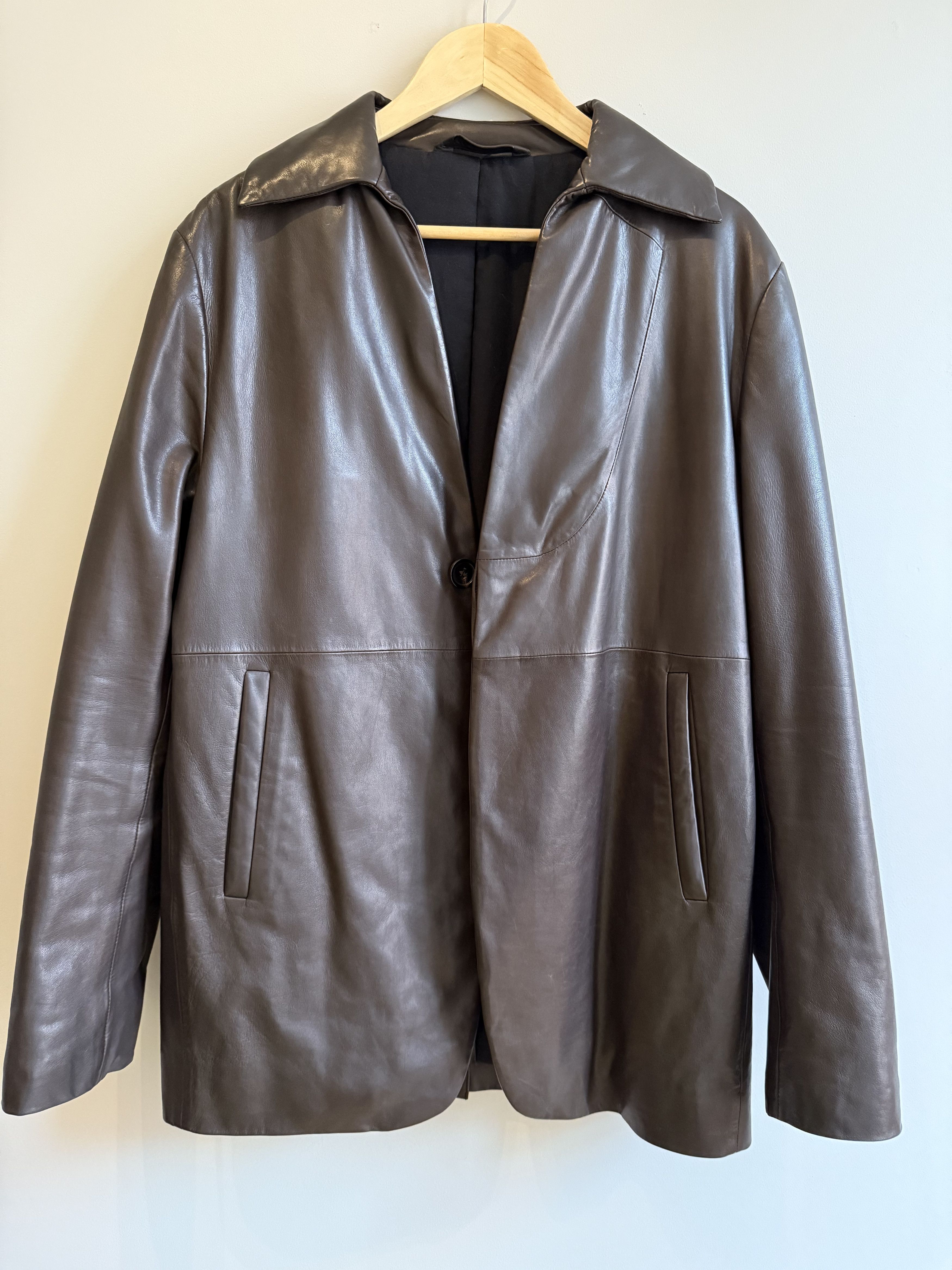 Acne Studios Acne Studios Padded Leather Suit Jacket Dark Brown Size US M / EU 48-50 / 2 - 4 Thumbnail