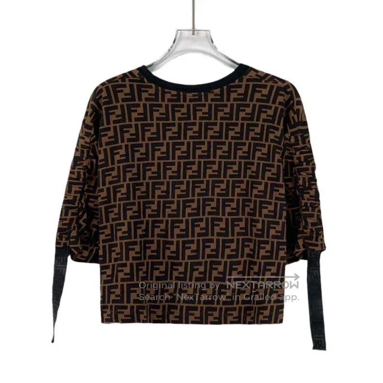 Fendi Fendi Dark brown logo letter all-over print cotton round n Size L / US 10 / IT 46 - 2 Thumbnail