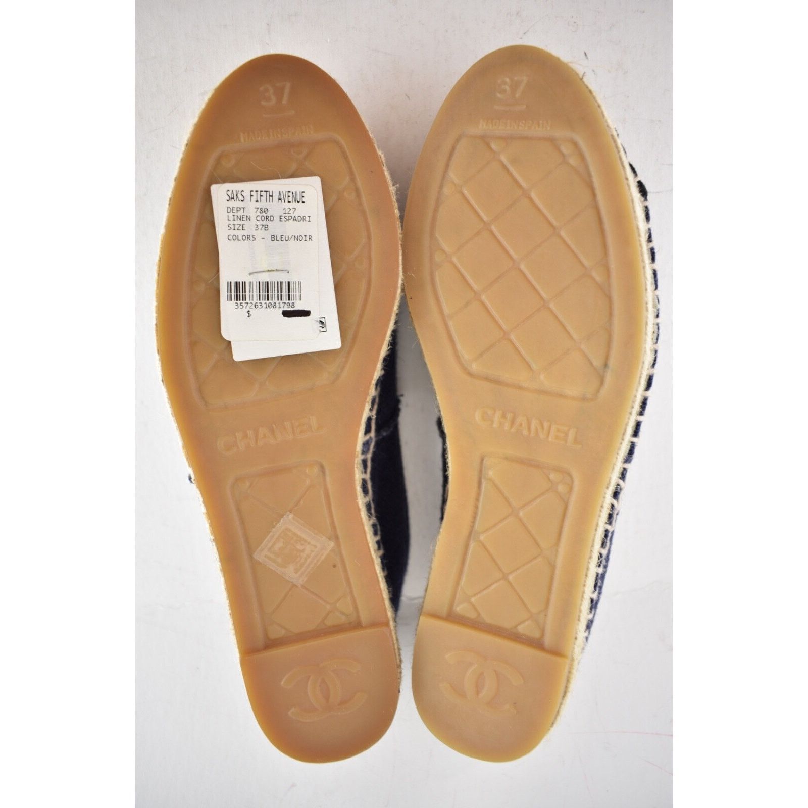 Chanel Chanel REV Blue Black Linen Canvas CC Logo Double Sole Size US 7 / IT 37 - 14 Thumbnail