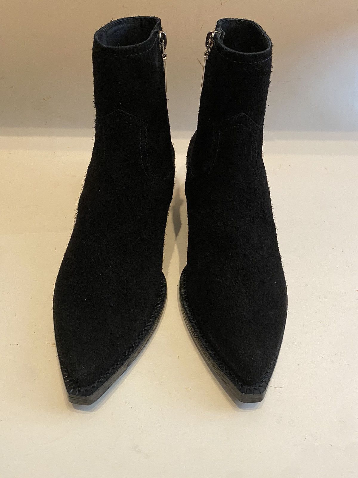 Anthony Vaccarello × Saint Laurent Paris × Yves Saint Laurent 🚬 [BIG SALE] Saint Laurent suede black biker boots Size US 7 / IT 37 - 3 Thumbnail