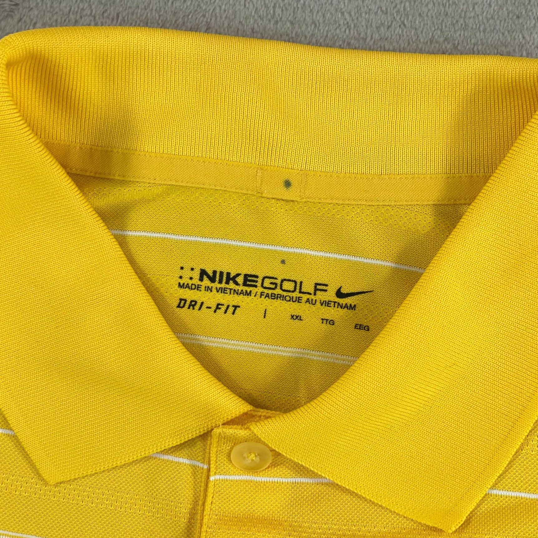 Nike Nike LIVESTRONG Polo Shirt Men 2XL Yellow Striped Performance Cycling Golf NWOT Size US XXL / EU 58 / 5 - 2 Thumbnail