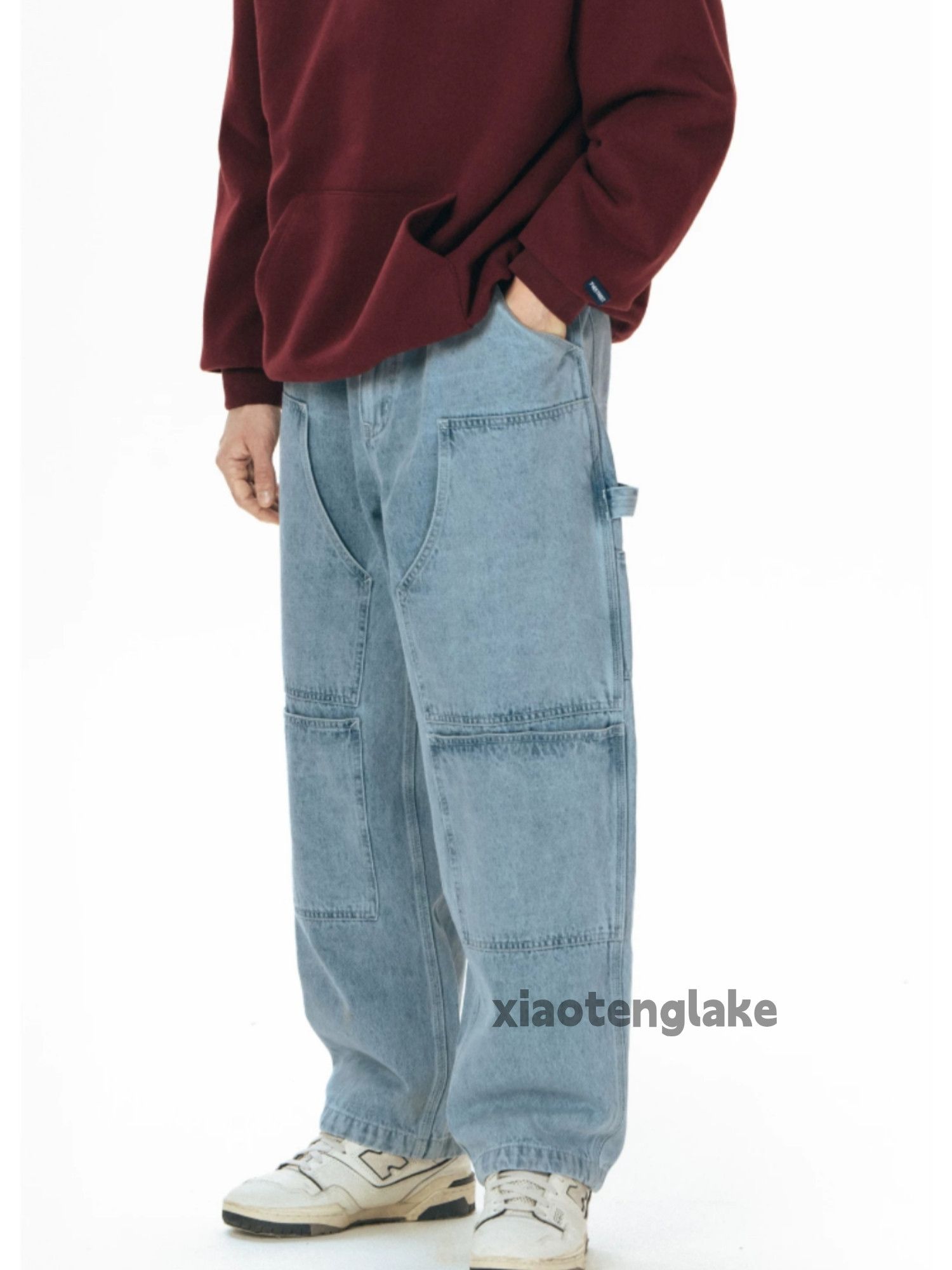 Jean × Vintage washed faded loose baggy work hiphop carpenter jeans Size US 38 / EU 54 - 6 Thumbnail