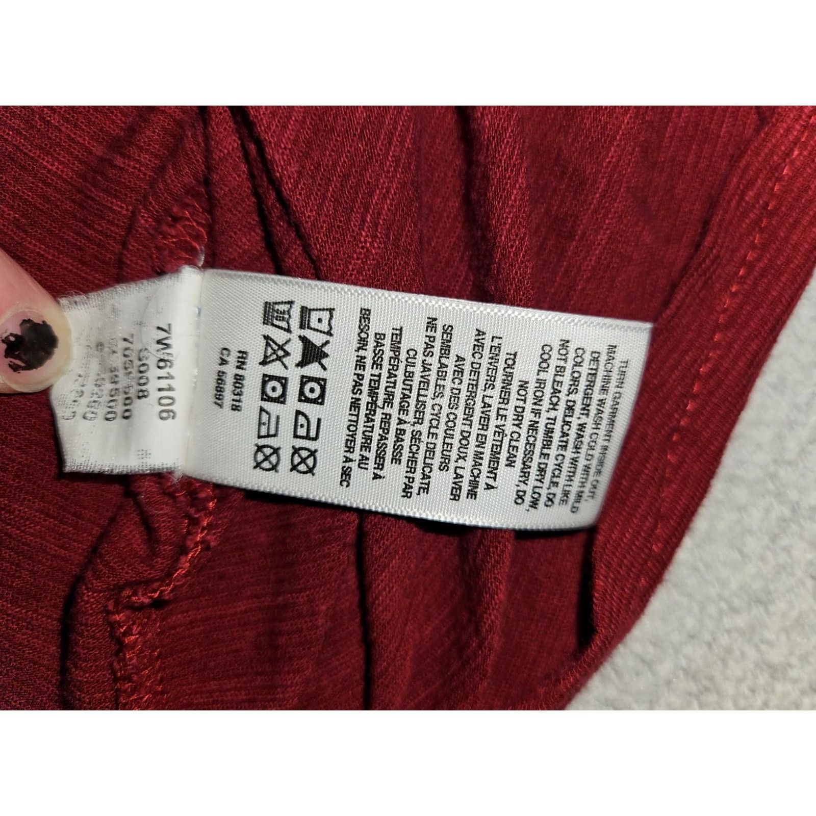 Lucky Brand Lucky Brand Blouse M Juniors 3/4 Sleeve Boat Neck Red Cotton Viscose Casual Preppy 90s Womens Size M / US 6-8 / IT 42-44 - 7 Thumbnail
