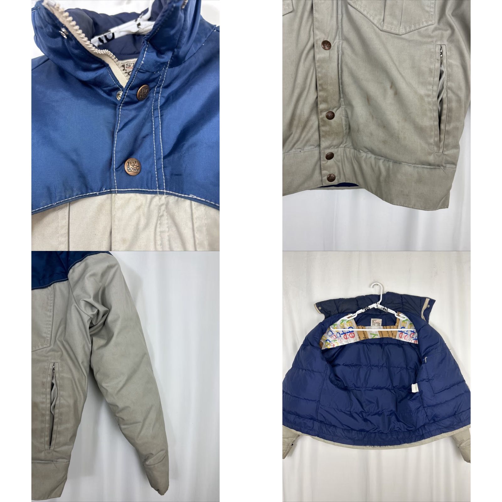 Vintage VINTAGE 1st Down Jacket Full Zip Down Polyester Blue Gray Medium M Mens Stains 70s Utah Size US M / EU 48-50 / 2 - 8 Thumbnail