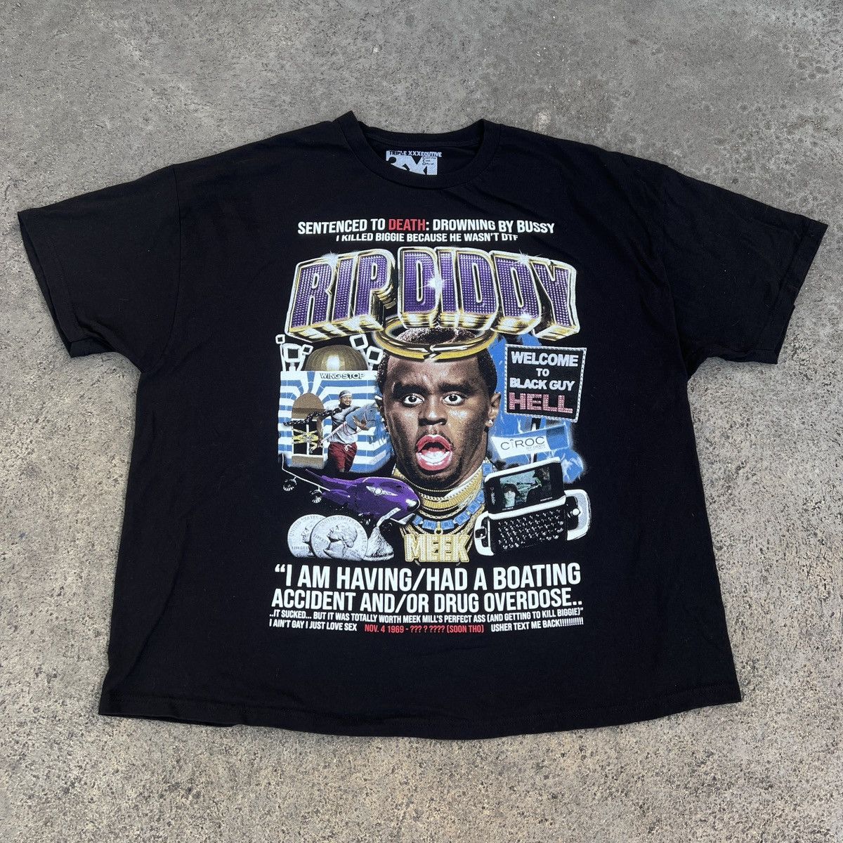 Rap Tees Sam Hyde MDE - RIP DIDDY Tee 3XL graphic streetwear Size US XXL / EU 58 / 5 - 3 Thumbnail